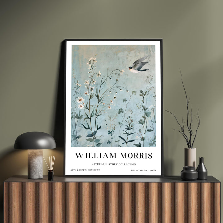 William Morris Swallow Bird Wall Art Blue Botanical Print Vintage Cottagecore Meadow Decor Arts And Crafts Poster Artwork for Home