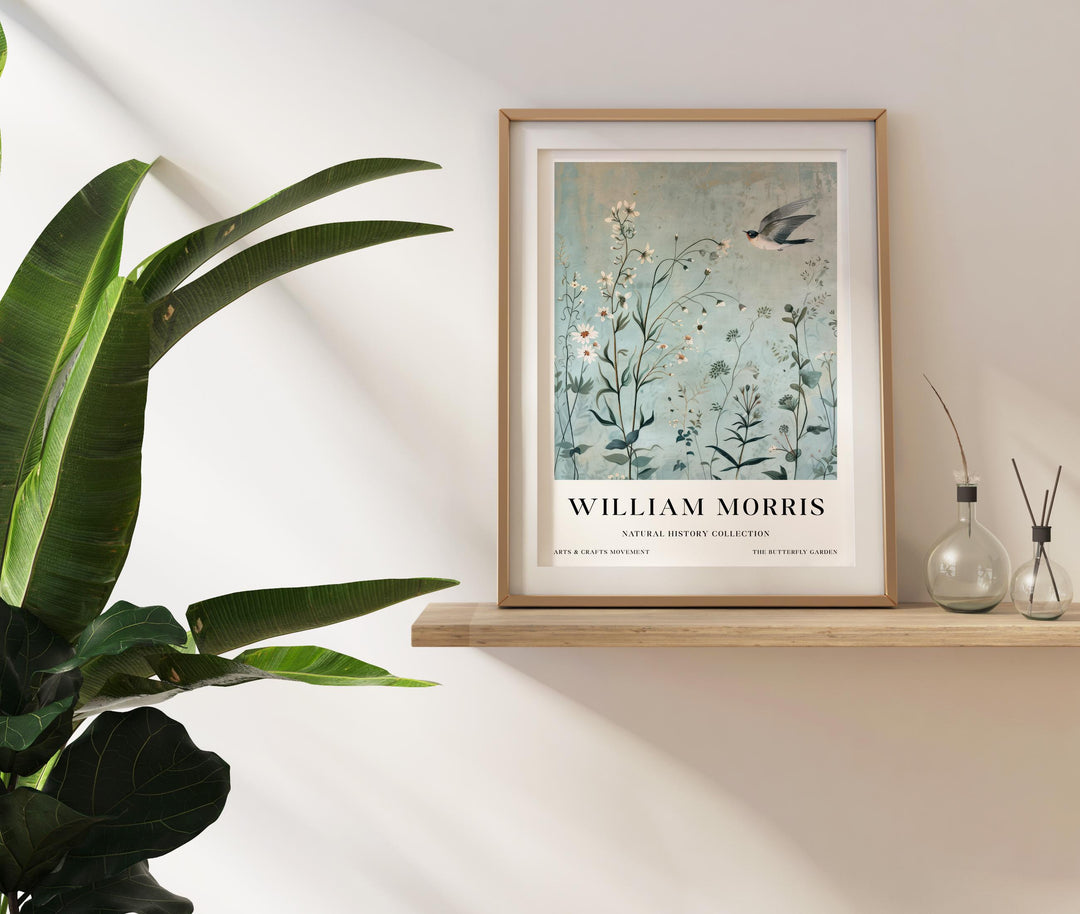 William Morris Swallow Bird Wall Art Blue Botanical Print Vintage Cottagecore Meadow Decor Arts And Crafts Poster Artwork for Home