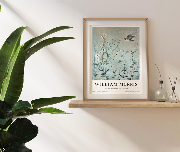 William Morris Swallow Bird Wall Art Blue Botanical Print Vintage Cottagecore Meadow Decor Arts And Crafts Poster Artwork for Home