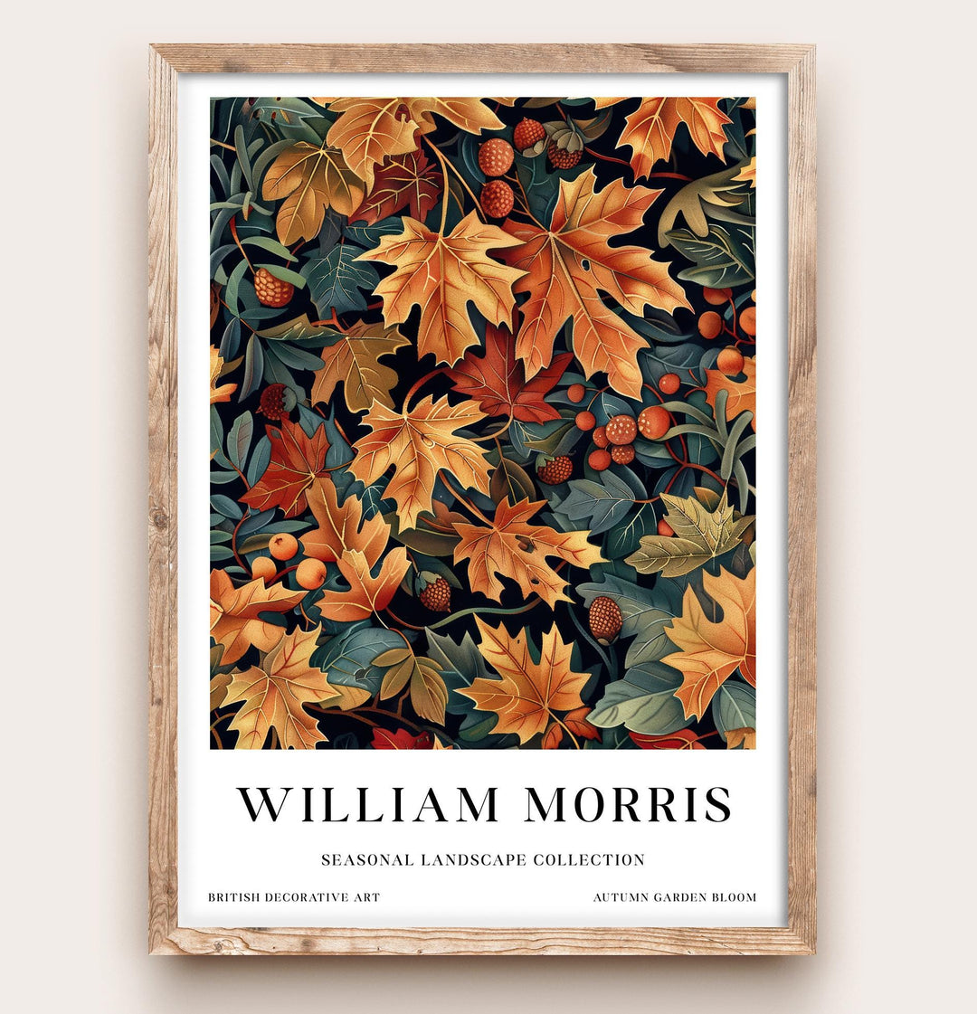 William Morris Autumn Leaves Wall Art Botanical Fall Print Vintage Cottagecore Decor Arts And Crafts Nature Poster Artwork for Home