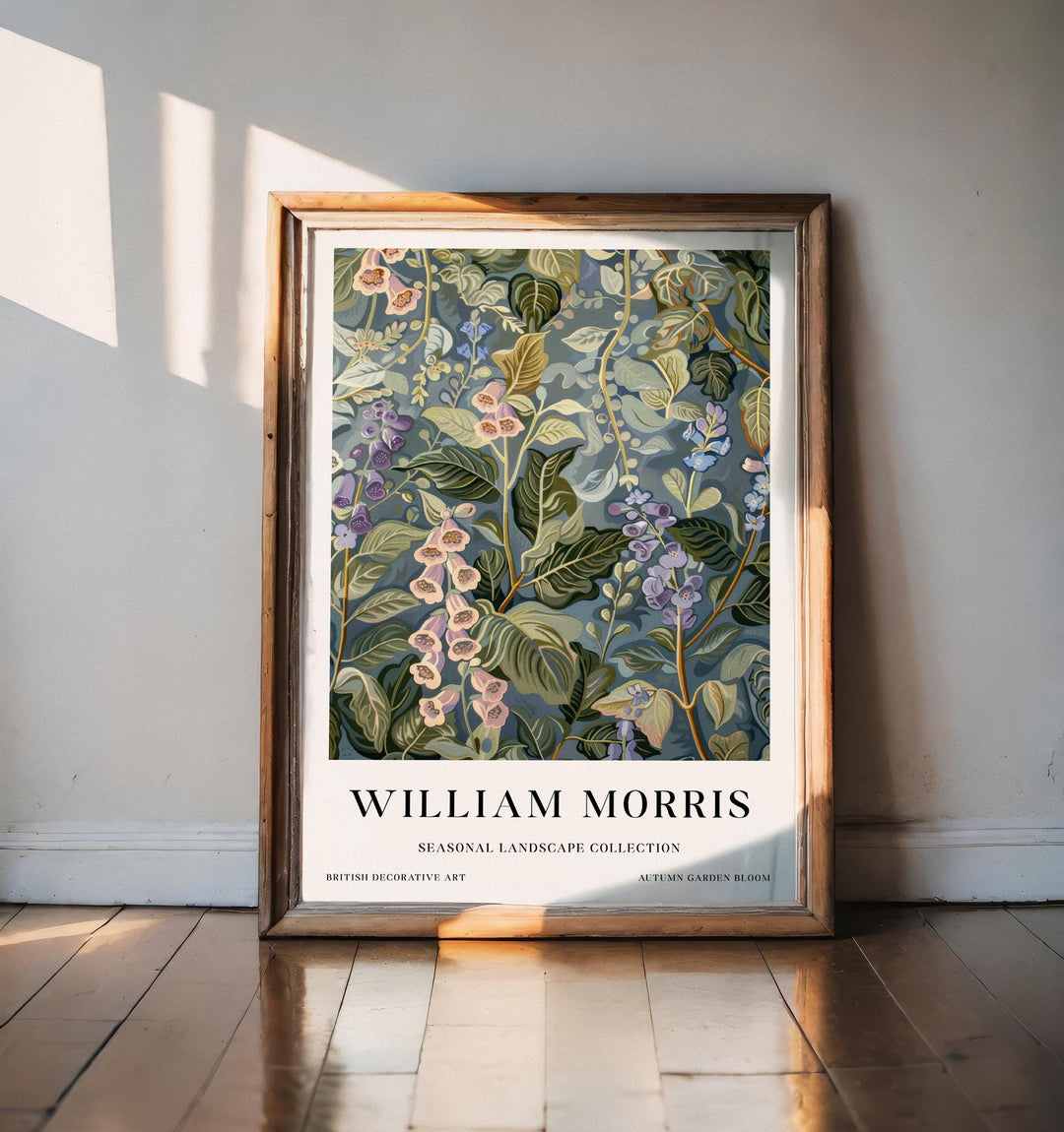 William Morris Foxglove Botanical Wall Art Blue Floral Print Vintage Cottagecore Decor Arts And Crafts Poster Artwork for Home