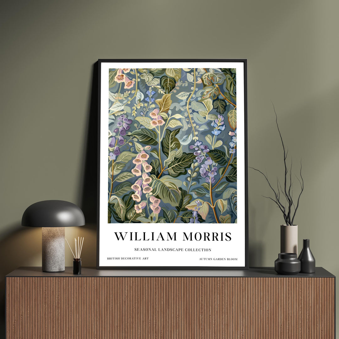 William Morris Foxglove Botanical Wall Art Blue Floral Print Vintage Cottagecore Decor Arts And Crafts Poster Artwork for Home