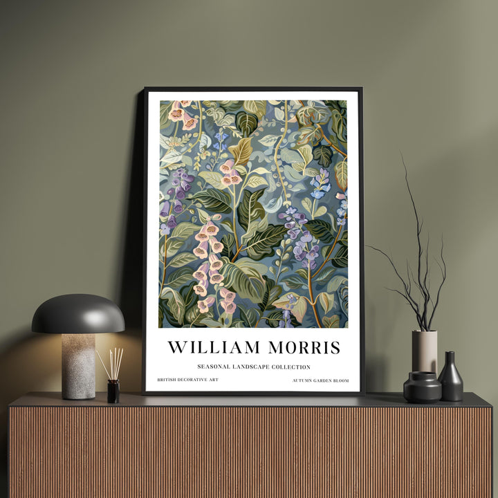 William Morris Foxglove Botanical Wall Art Blue Floral Print Vintage Cottagecore Decor Arts And Crafts Poster Artwork for Home