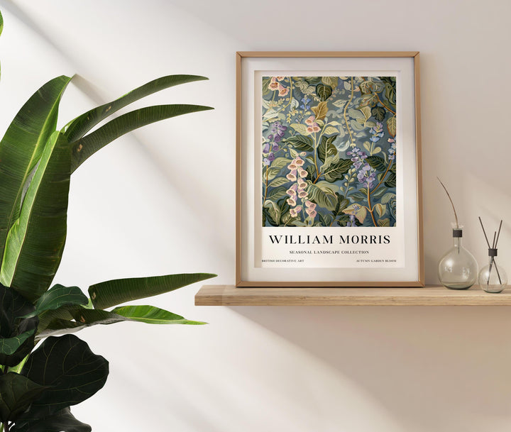 William Morris Foxglove Botanical Wall Art Blue Floral Print Vintage Cottagecore Decor Arts And Crafts Poster Artwork for Home