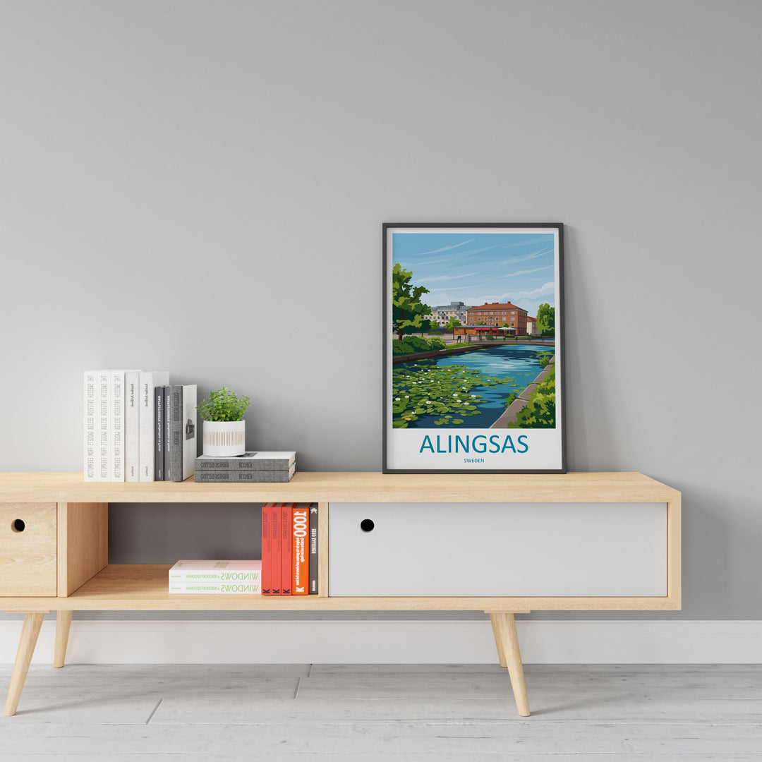 Alingsås Travel Print Alingsås Wall Decor Sweden Alingsås Art Alingsås Wall Art Sweden Poster Gift for Scandinavian Town Lovers