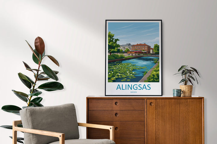 Alingsås Travel Print Alingsås Wall Decor Sweden Alingsås Art Alingsås Wall Art Sweden Poster Gift for Scandinavian Town Lovers