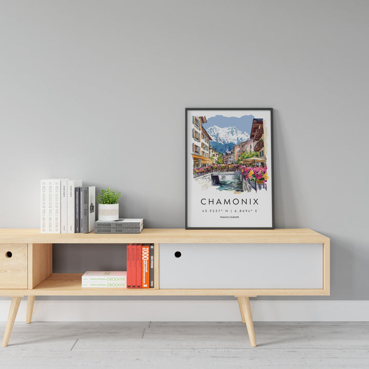 Chamonix Travel Print Chamonix Wall Decor France Chamonix Art Chamonix Wall Art French Alps Poster Gift for Mountain Lovers