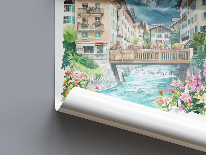Chamonix Travel Print Chamonix Wall Decor France Chamonix Art Chamonix Wall Art French Alps Poster Gift for Mountain Lovers