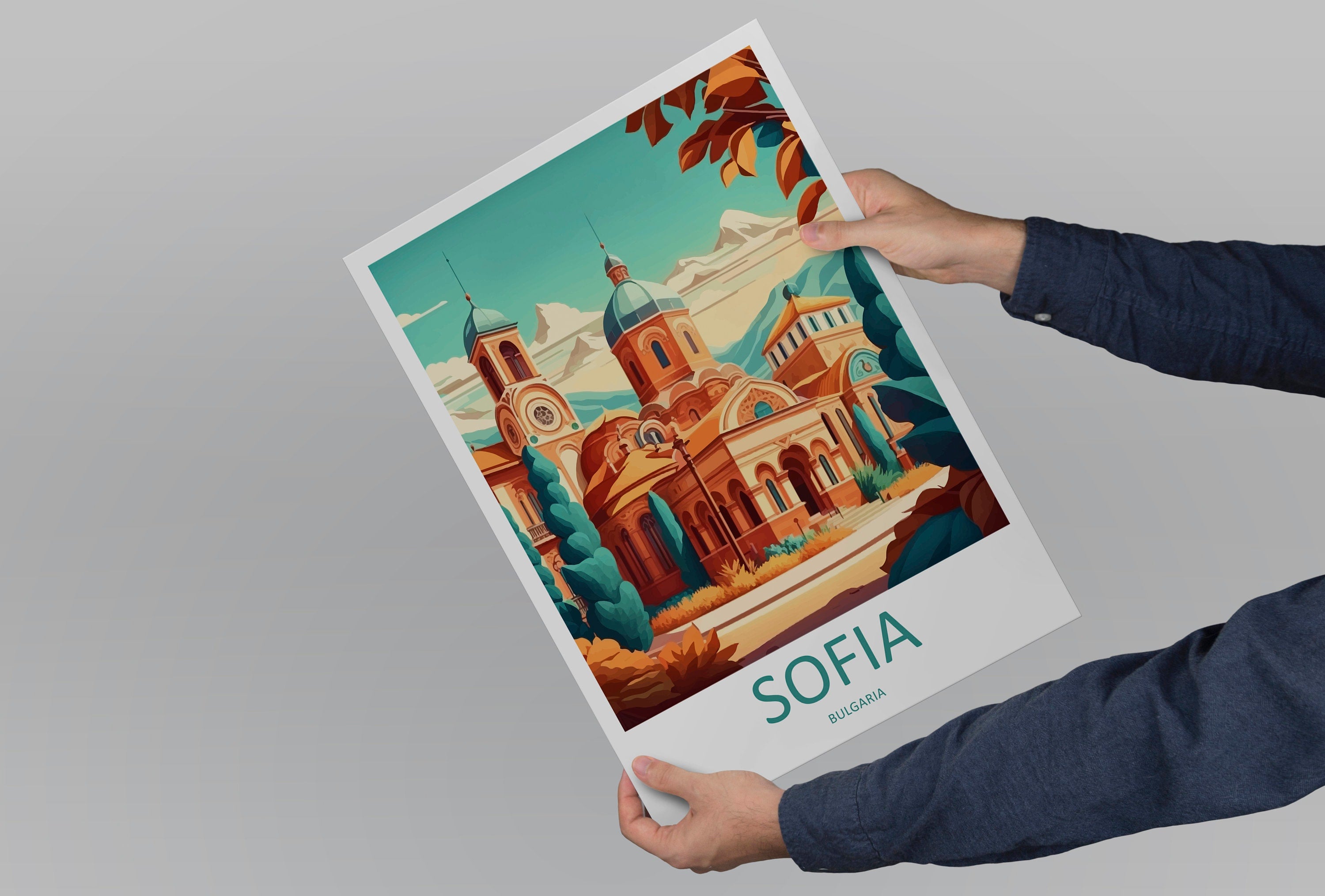 Sofia Travel Print Sofia Bulgaria Home Décor Balkan Nation Art Print St. Alexander Nevsky Cathedral Room Print For Sofia Landmark Gift Art