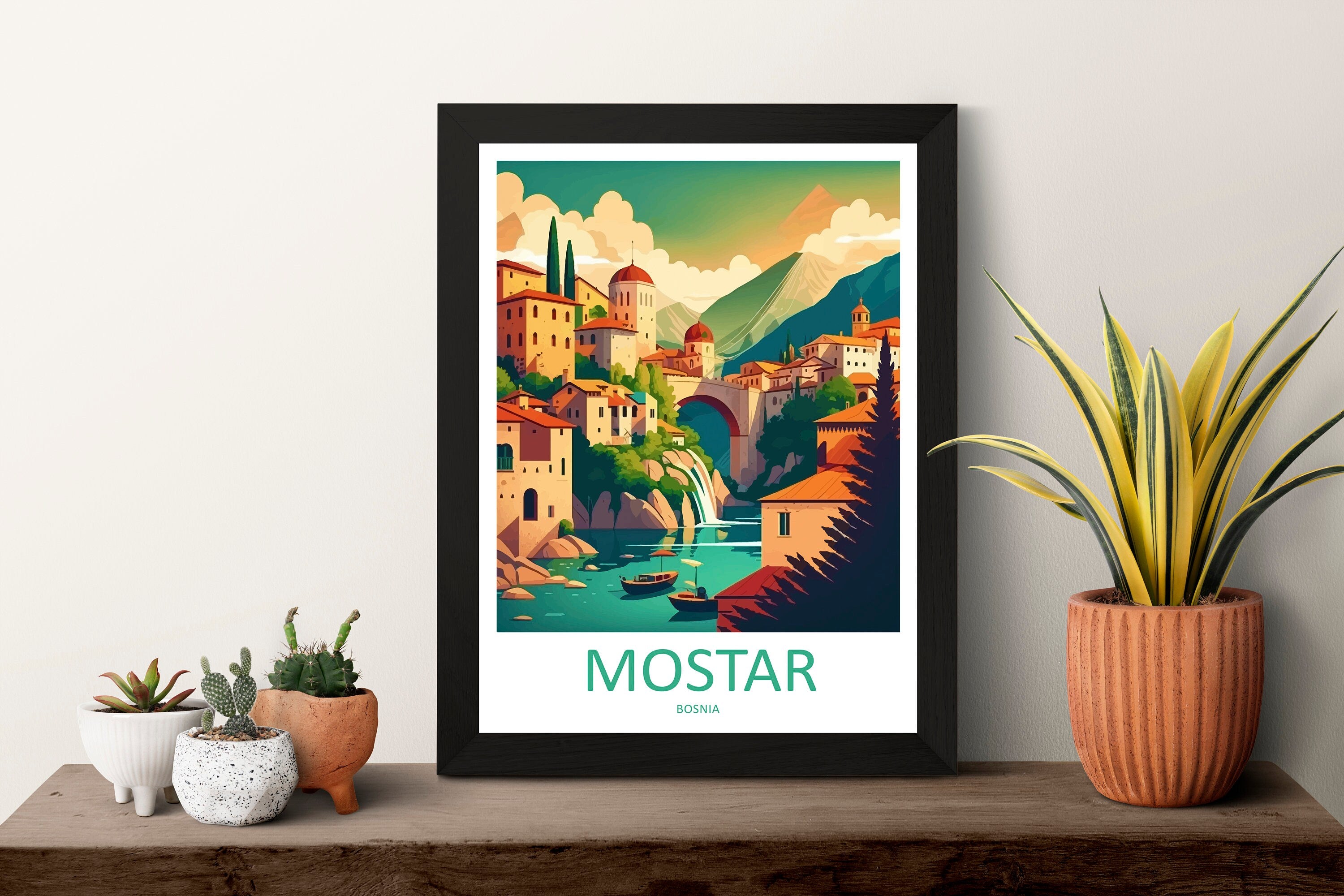 Mostar Travel Print Mostar Bosnia Home Décor Mostar Art Print Herzegovina City Room Print For Stari Most Bridge Koski Mehmed-Pasha Gift Art