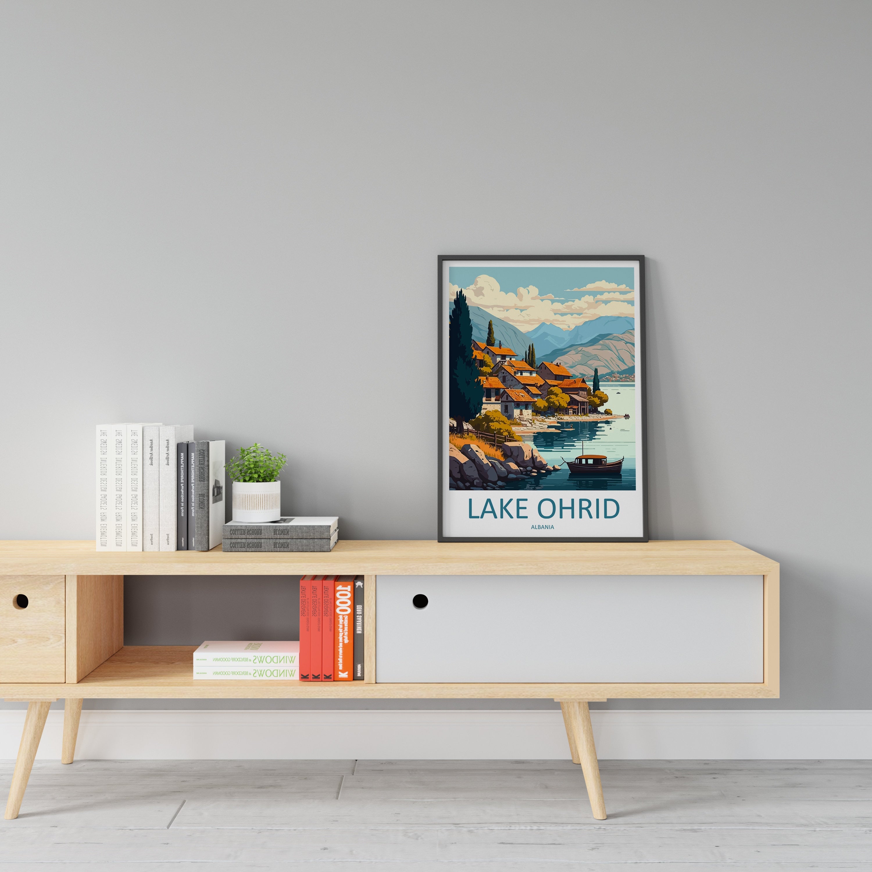 Lake Ohrid Travel Print Lake Ohrid Home Décor North Macedonia Art Print Albania Room Print For Lake Ohrid Gift Art Poster Wall Art Lake