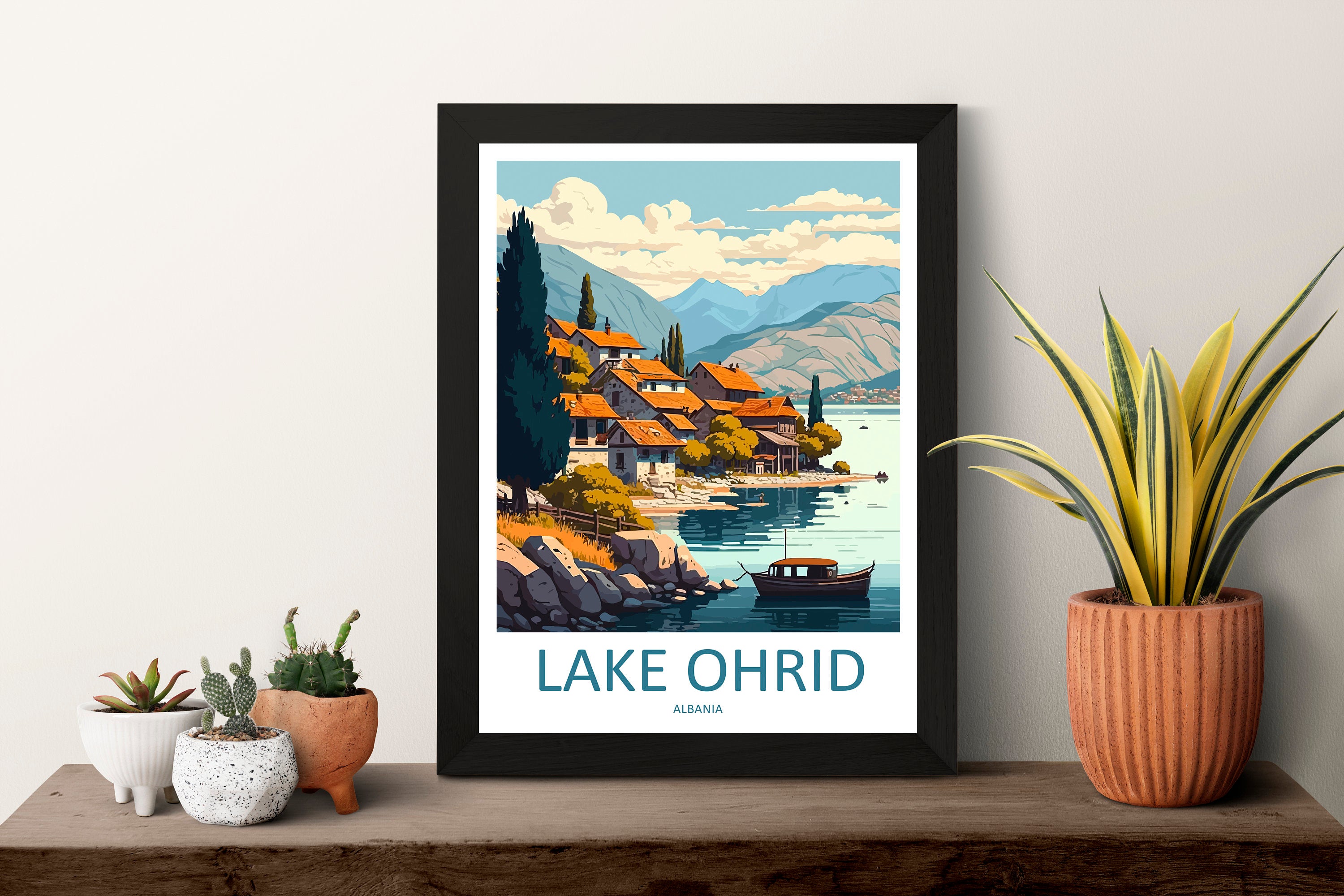 Lake Ohrid Travel Print Lake Ohrid Home Décor North Macedonia Art Print Albania Room Print For Lake Ohrid Gift Art Poster Wall Art Lake