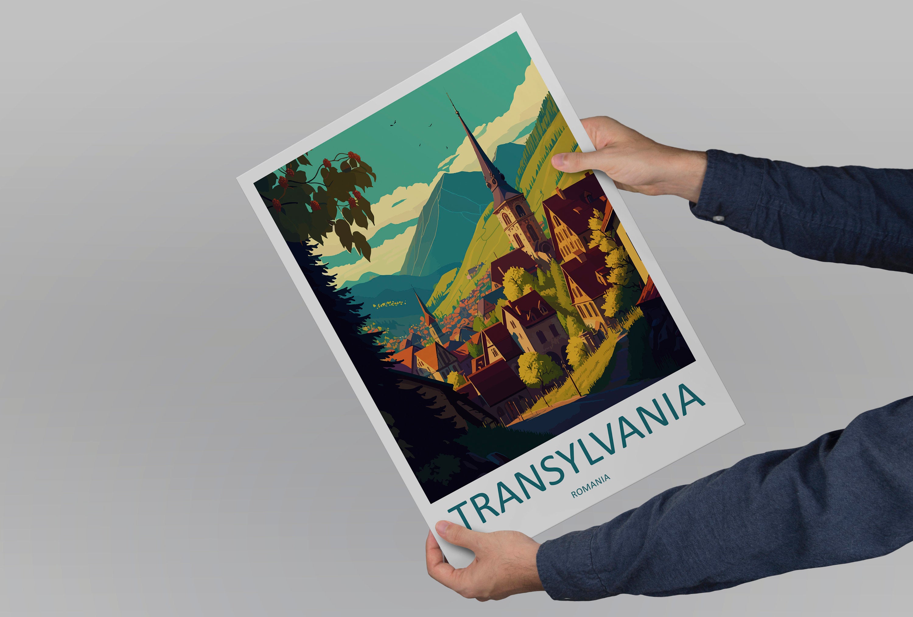 Transylvania Travel Print Transylvania Home Décor Romania Art Print Romania Village Room Print For Transylvania Gift Art Poster Wall Art