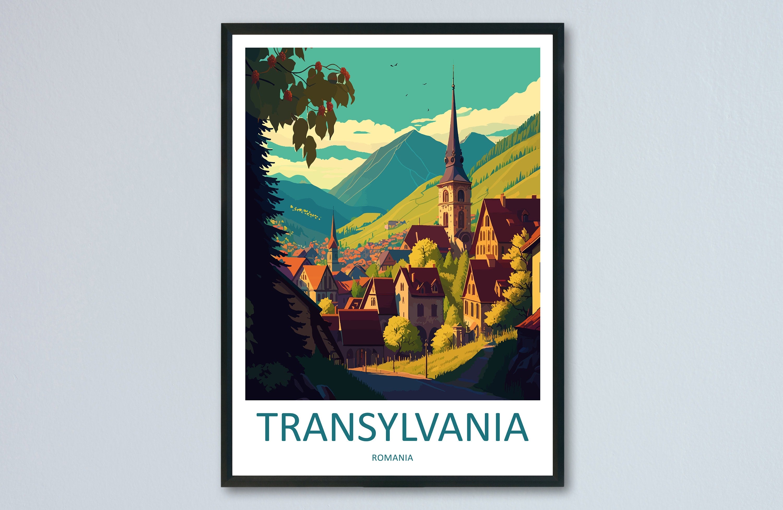 Transylvania Travel Print Transylvania Home Décor Romania Art Print Romania Village Room Print For Transylvania Gift Art Poster Wall Art