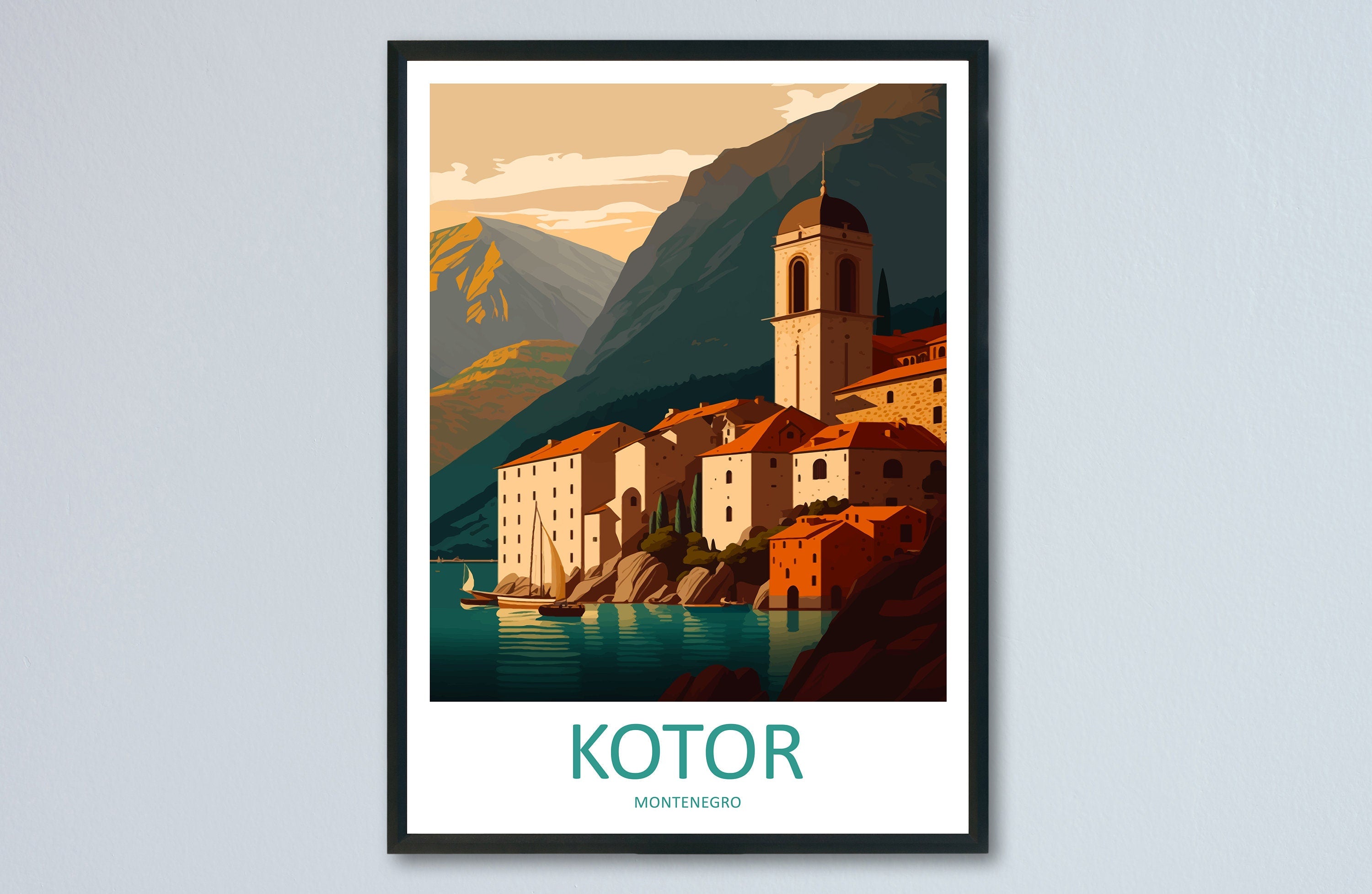 Kotor Travel Print Kotor Montenegro Home Décor Polish Art Print Poland Room Print For Poland Gift Polish Poster Wall Art For Polish Gift Art