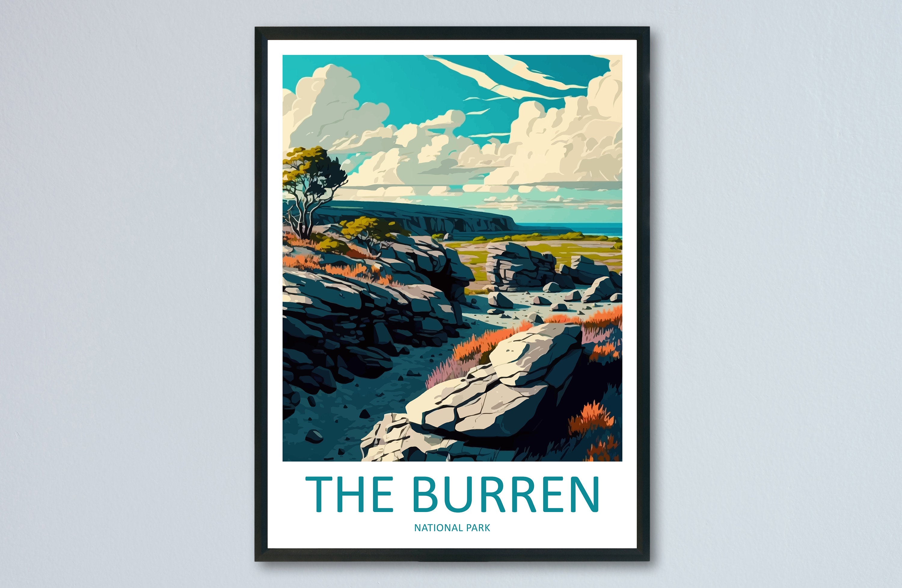The Burren's National Park Travel Print The Burren's Home Décor National Park Art Print Ireland Burren's Wall Print For National Park Gift