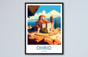 Ohrid Travel Print Ohrid Island Home Décor Lake Ohrid Art Print Church of Saint John Wall Print For Ohrid Gift For Macedonia Wall Theologian