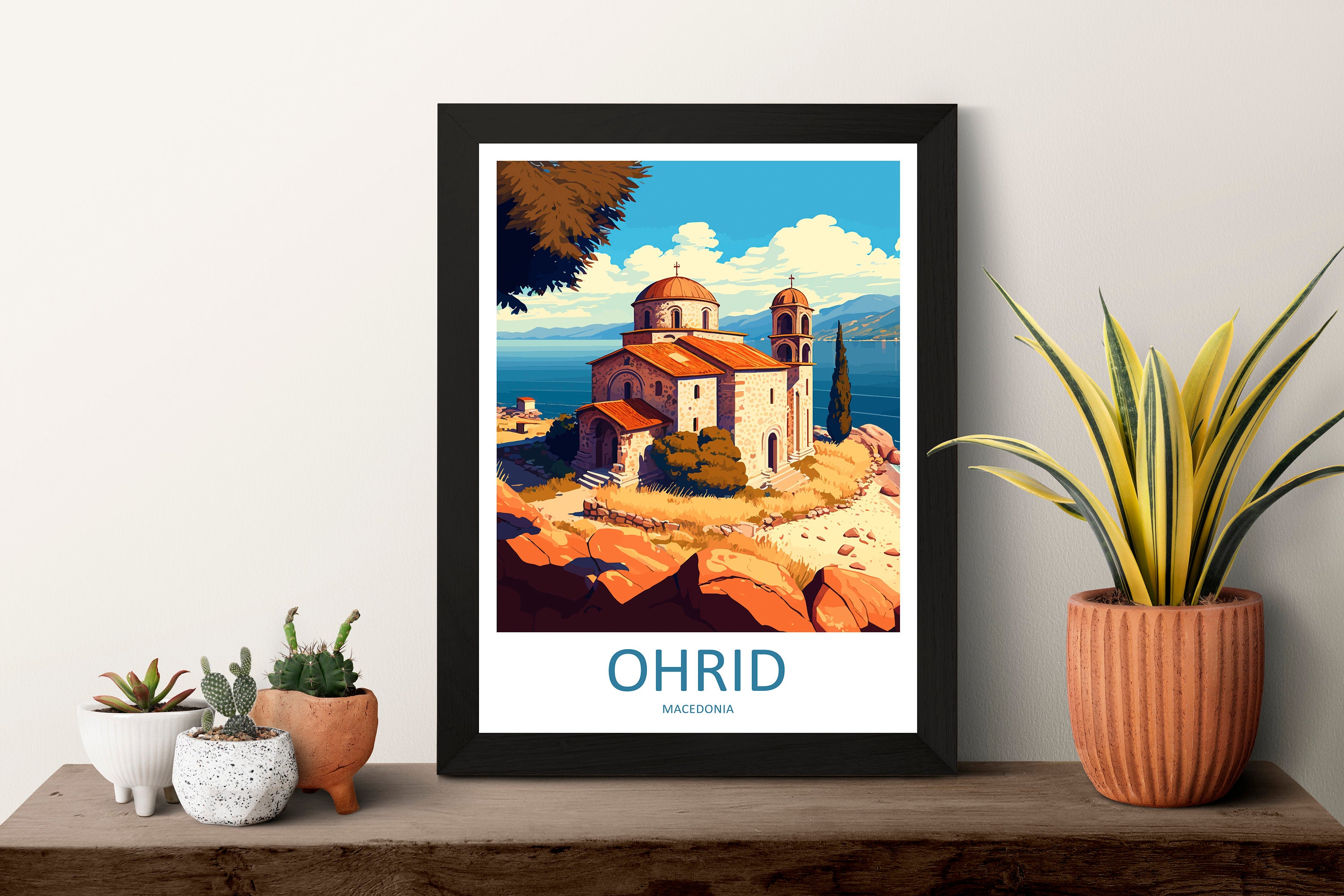 Ohrid Travel Print Ohrid Island Home Décor Lake Ohrid Art Print Church of Saint John Wall Print For Ohrid Gift For Macedonia Wall Theologian