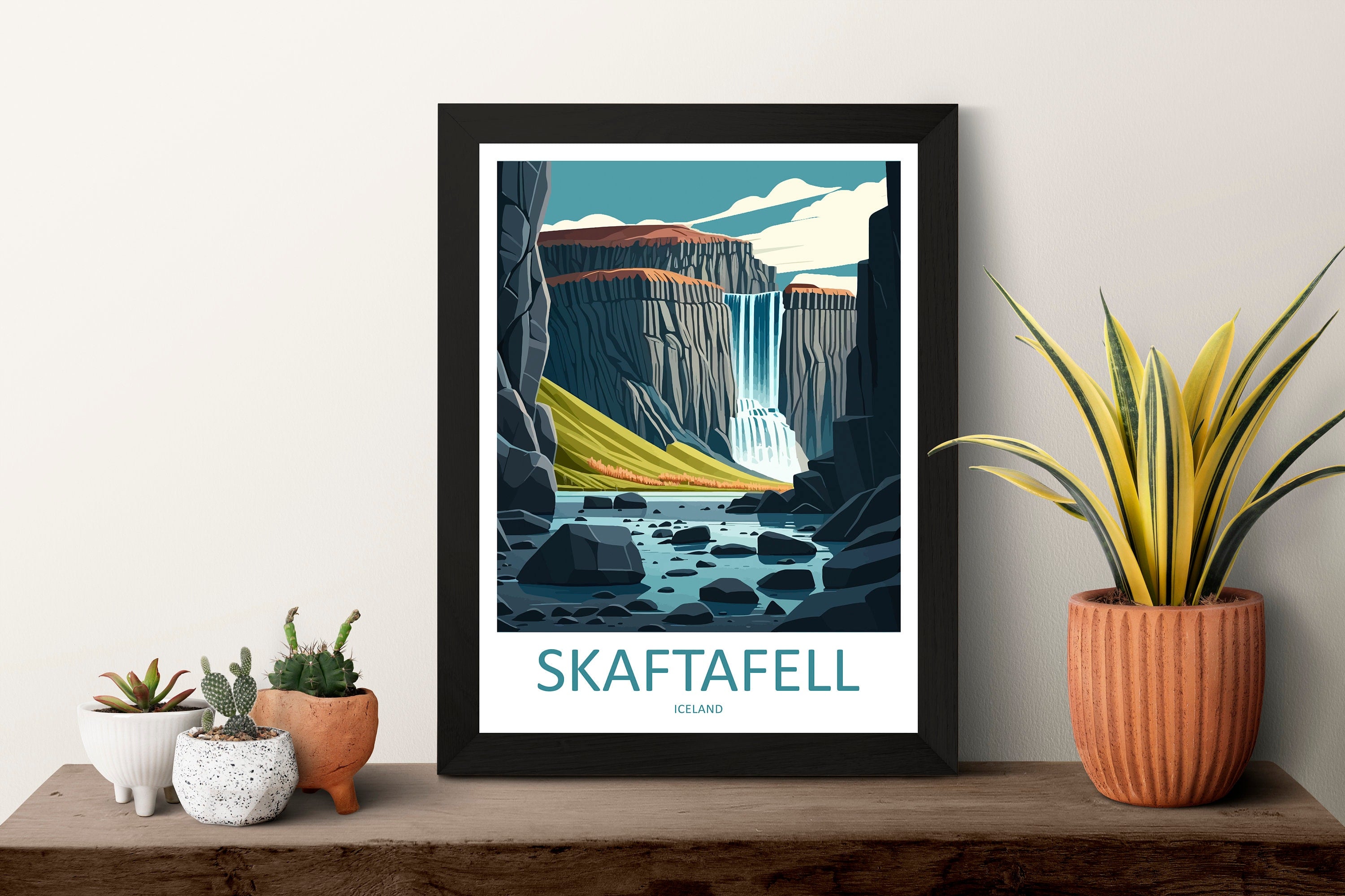 Skaftafell Travel Print Skaftafell Home Décor Iceland Waterfall Art Print Skaftafell Waterfall Wall Print For Iceland Gift For Iceland Wall