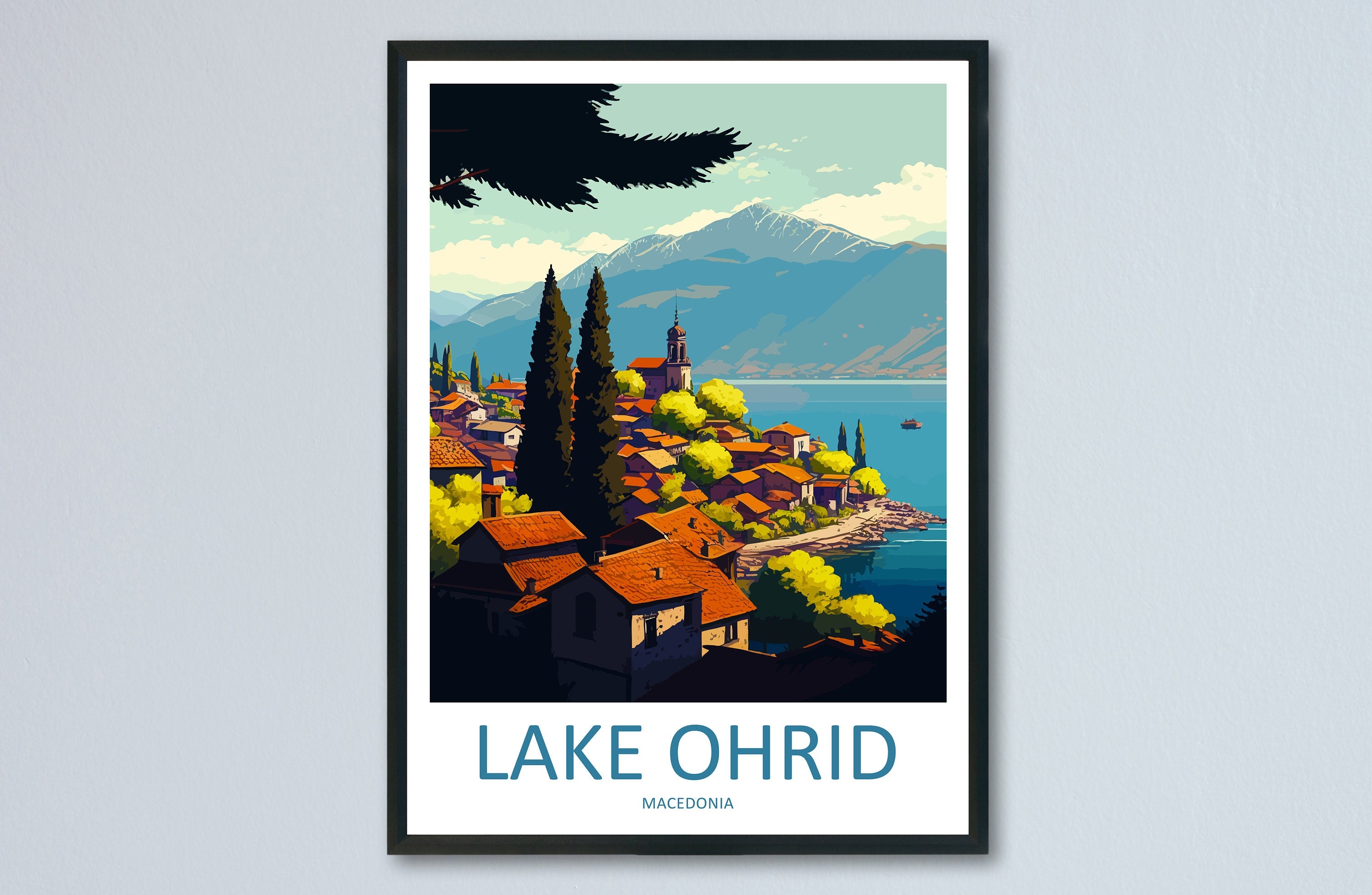 Ohrid Travel Print Ohrid Island Home Décor Lake Ohrid Art Print Church of Saint John Wall Print For Ohrid Gift For Macedonia Wall Theologian