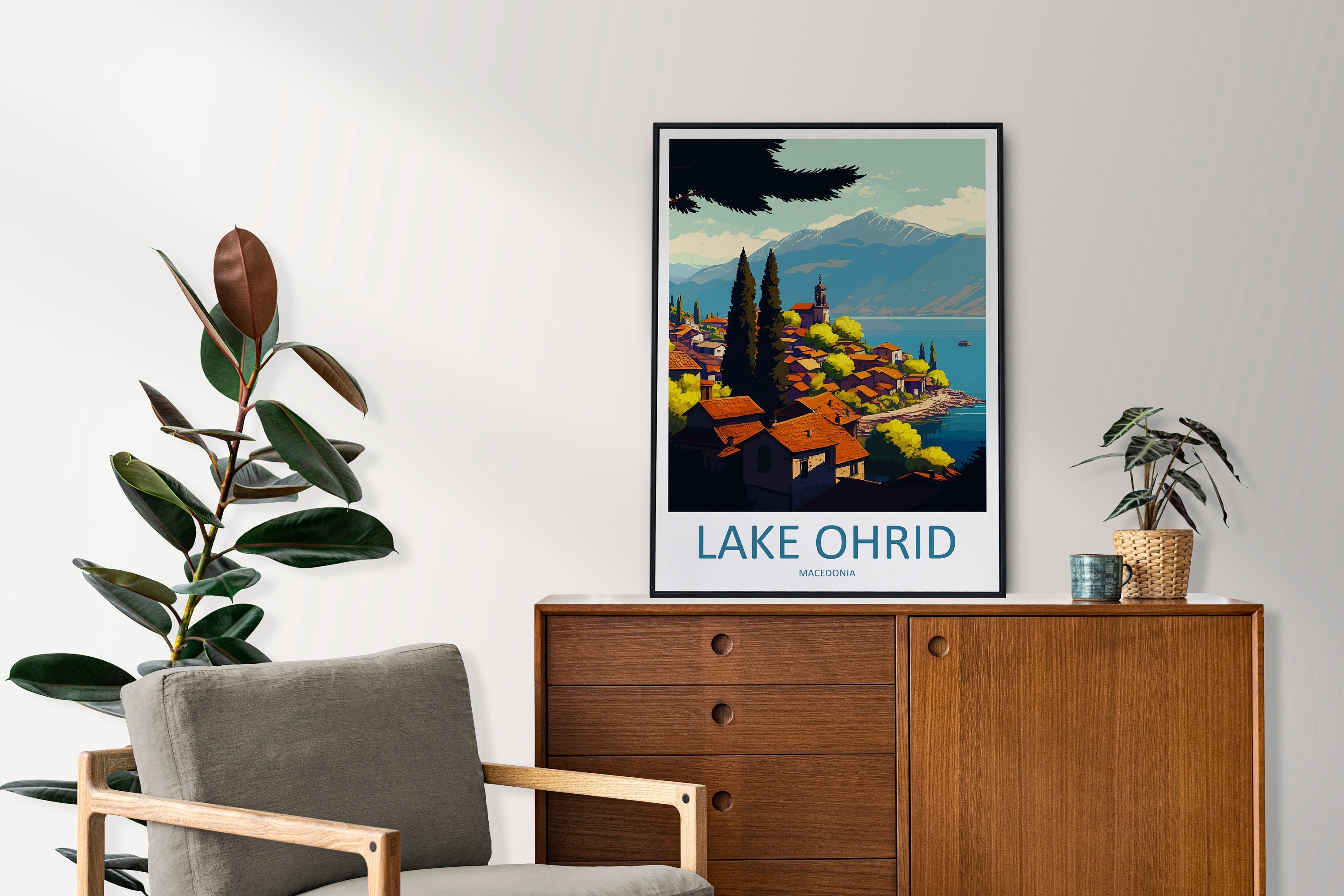 Ohrid Travel Print Ohrid Island Home Décor Lake Ohrid Art Print Church of Saint John Wall Print For Ohrid Gift For Macedonia Wall Theologian