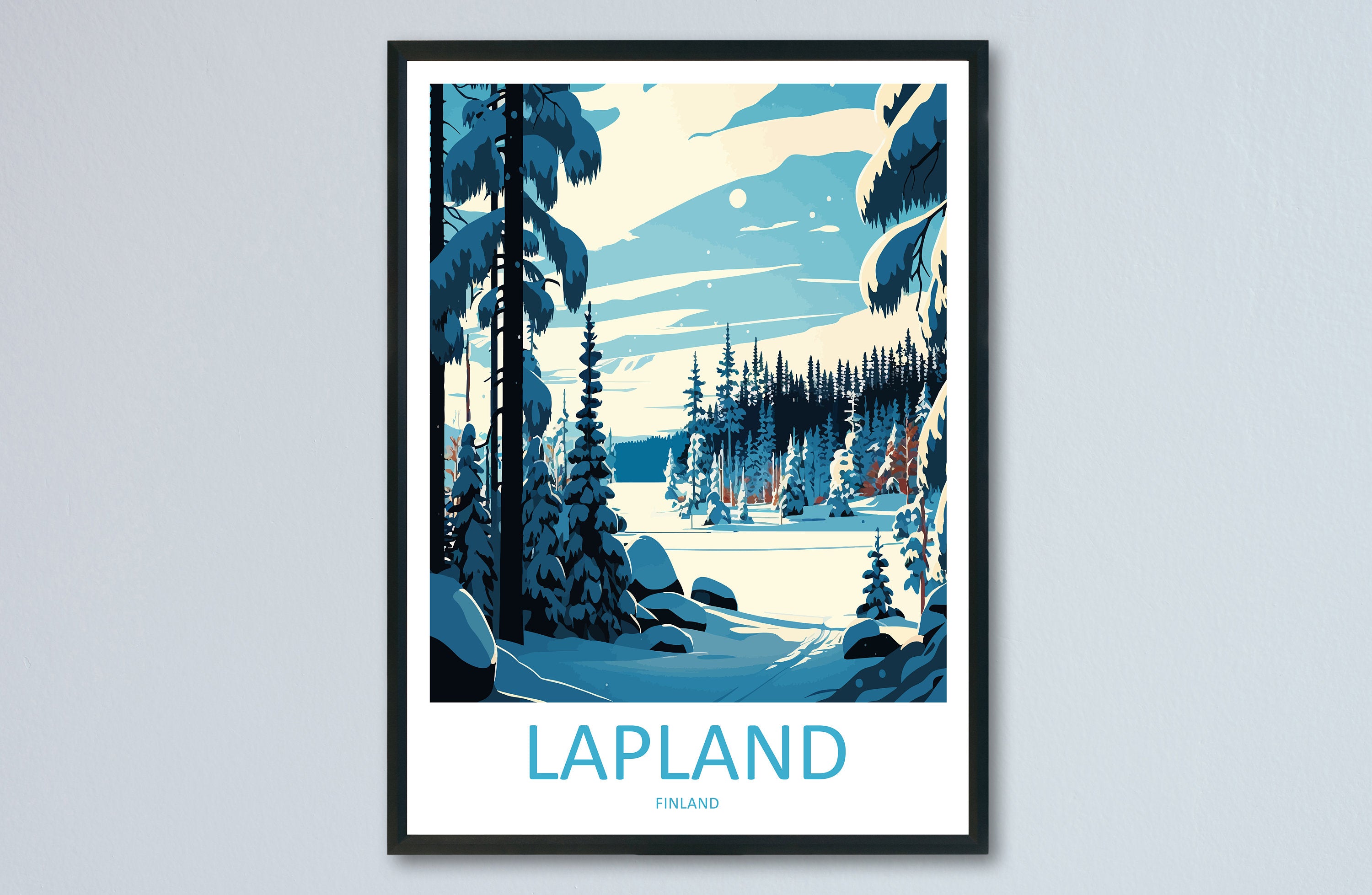 Lapland Travel Print Lapland Home Décor Finland Island Art Print Lapland Wall Print For Finland Gift Wall Hanging Lapland Artwork Décor