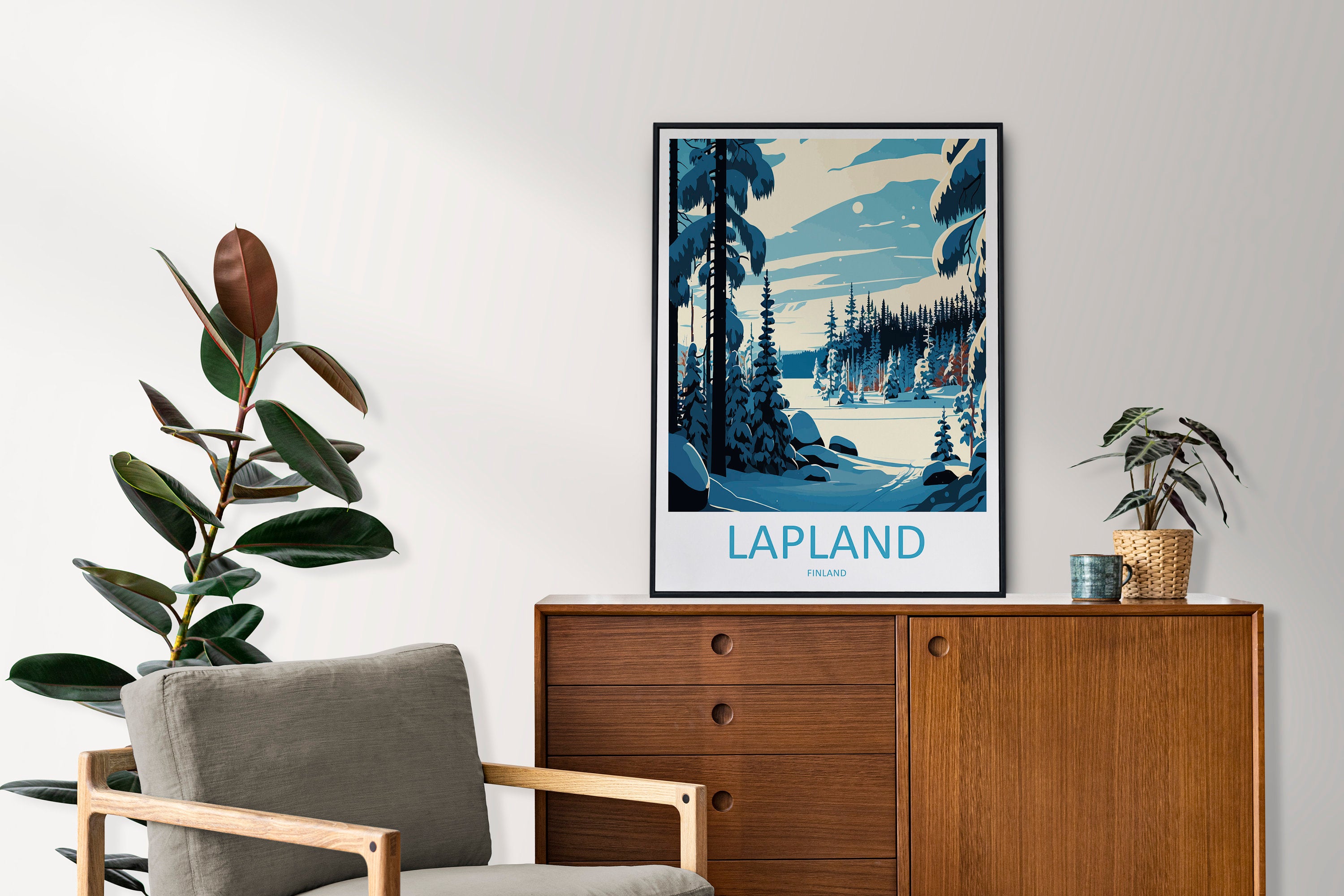 Lapland Travel Print Lapland Home Décor Finland Island Art Print Lapland Wall Print For Finland Gift Wall Hanging Lapland Artwork Décor