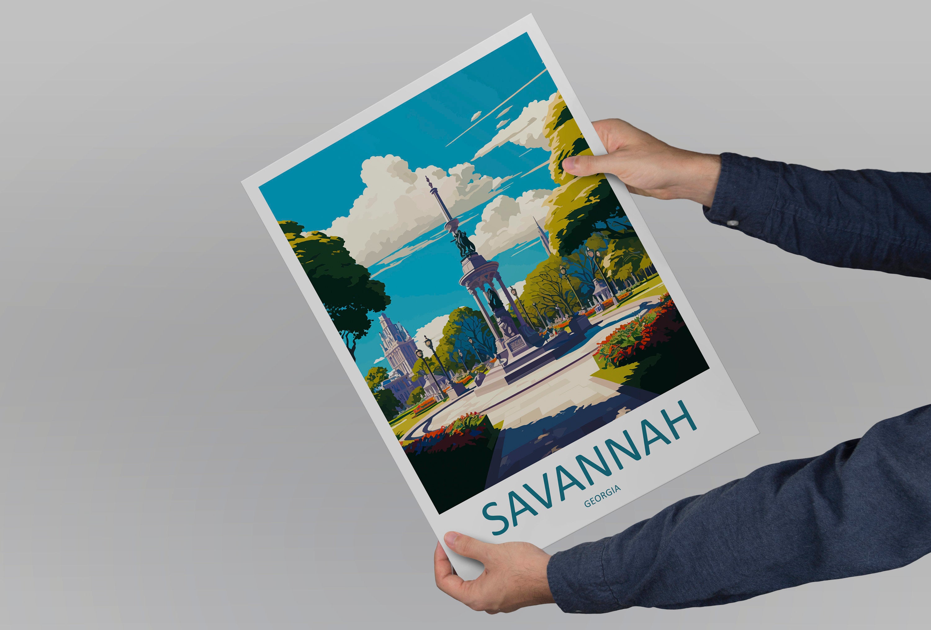 Savannah Travel Print Savannah Home Décor Georgia Art Print Savannah Wall Print For Savannah Gift Wall Hanging Savannah Artwork Décor