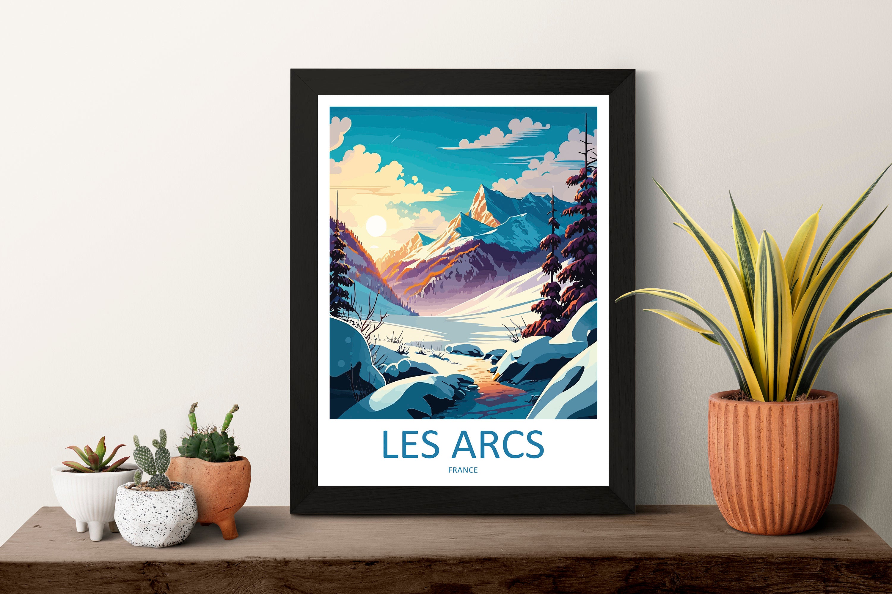 Les Arcs Print Les Arcs Home Décor Ski Resort Art Print Snow Resort Wall Print For France Ski Resort Gift Wall Hanging Les Arcs Artwork
