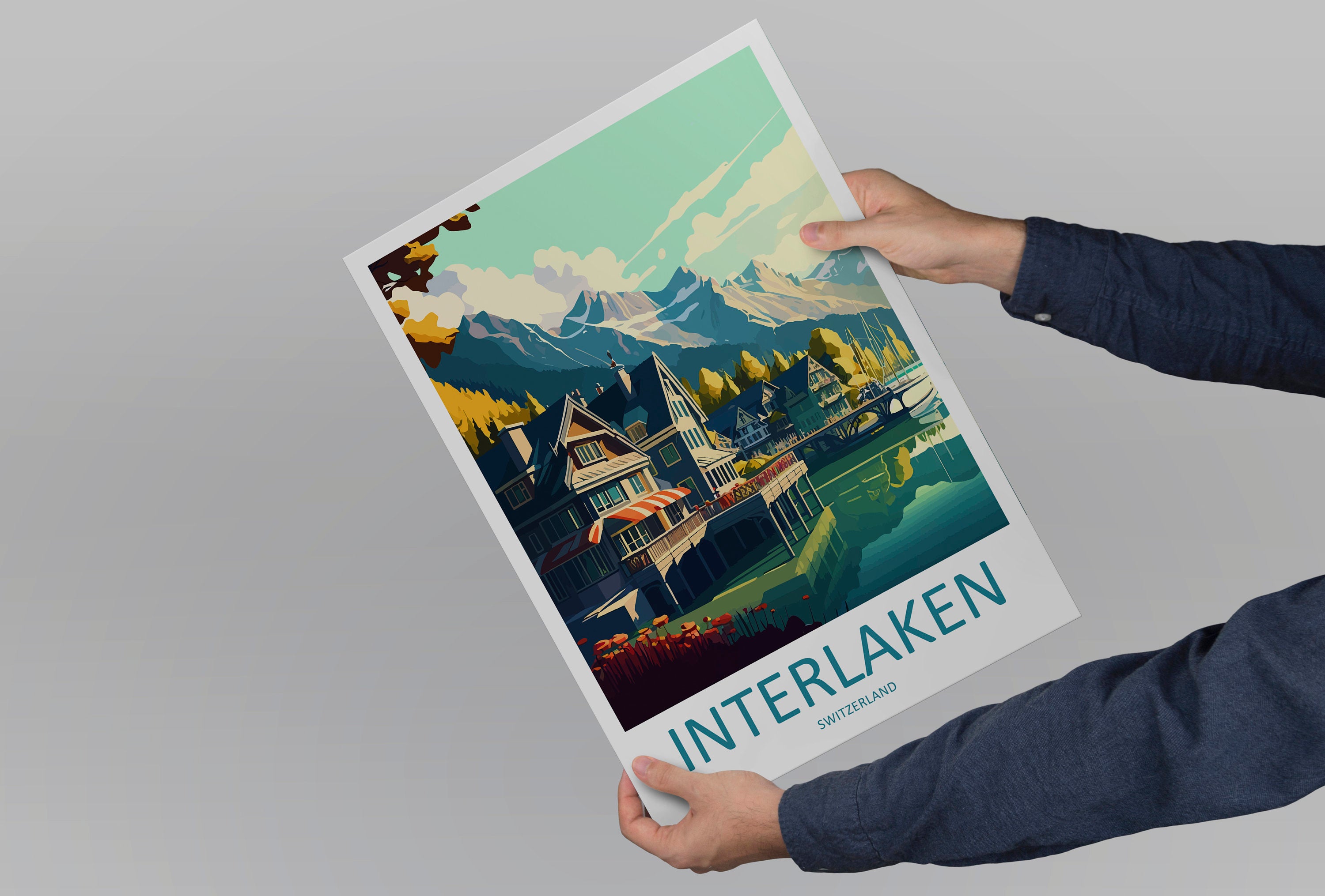 Interlaken Print Interlaken Home Décor Switzerland Art Print Interlaken Wall Print For Switzerland Gift Wall Hanging Interlaken Home Décor