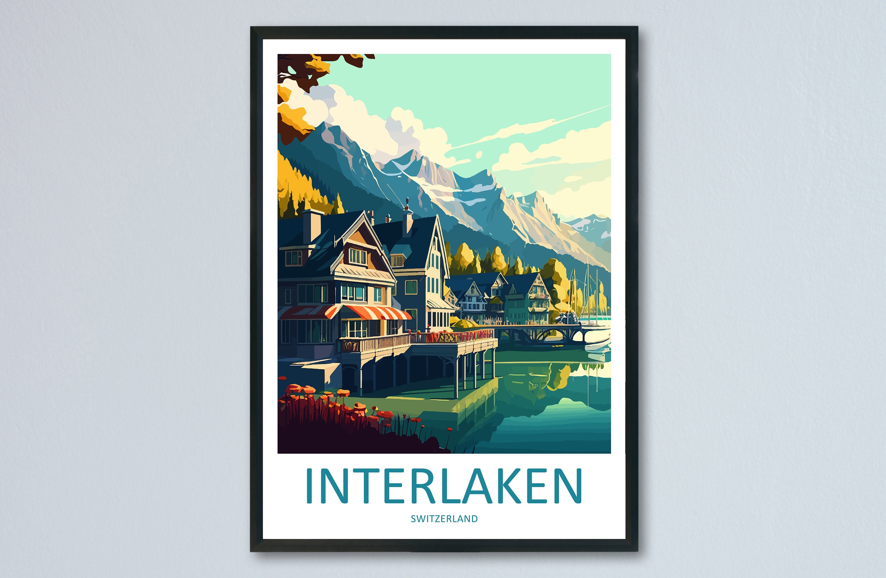 Interlaken Print Interlaken Home Décor Switzerland Art Print Interlaken Wall Print For Switzerland Gift Wall Hanging Interlaken Home Décor