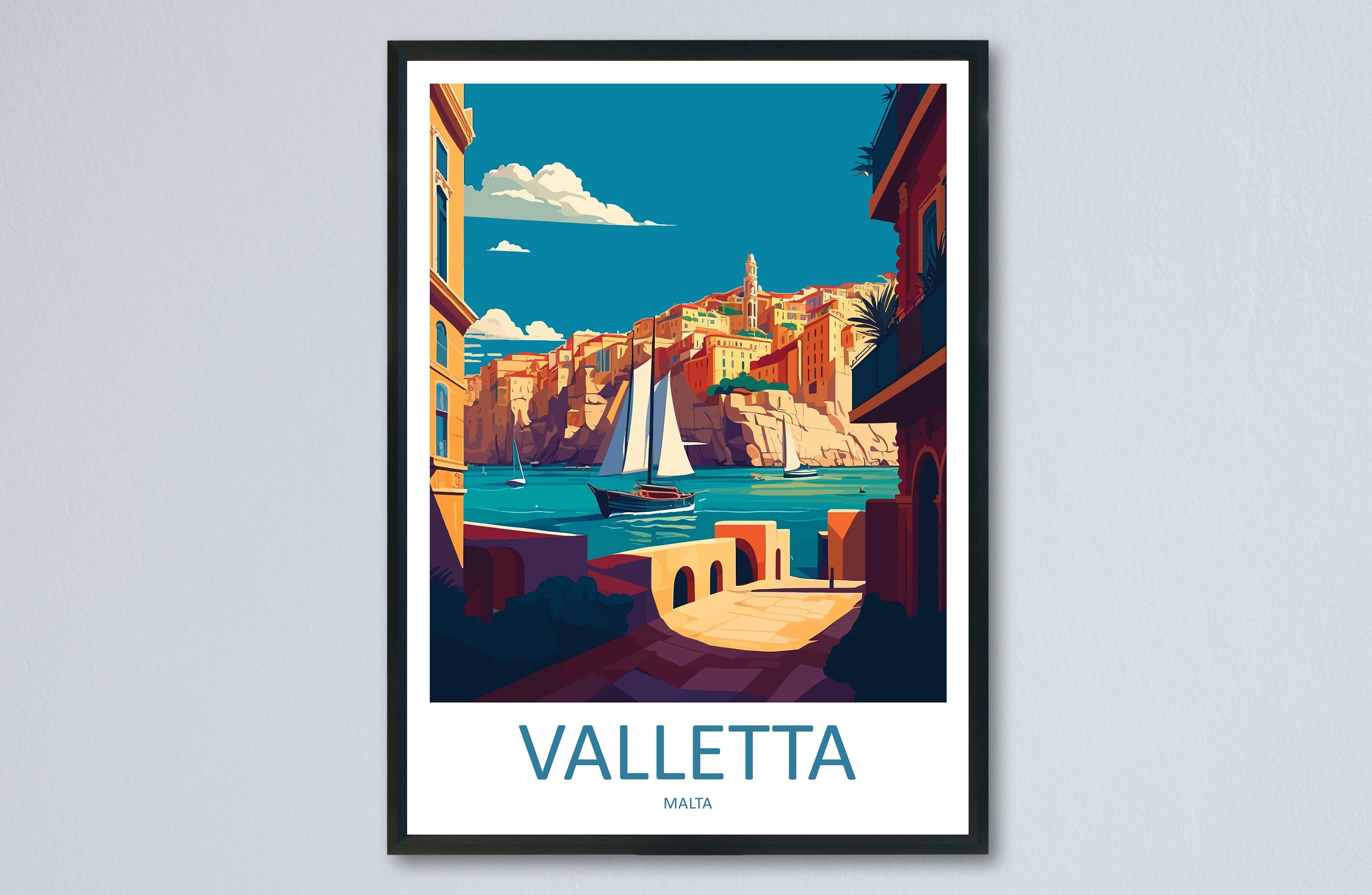 Valletta Travel Print Valletta Malta Home Décor Malta Art Print Valletta Wall Print For Malta Valletta Gift For Malta Wall Wall Hanging Art