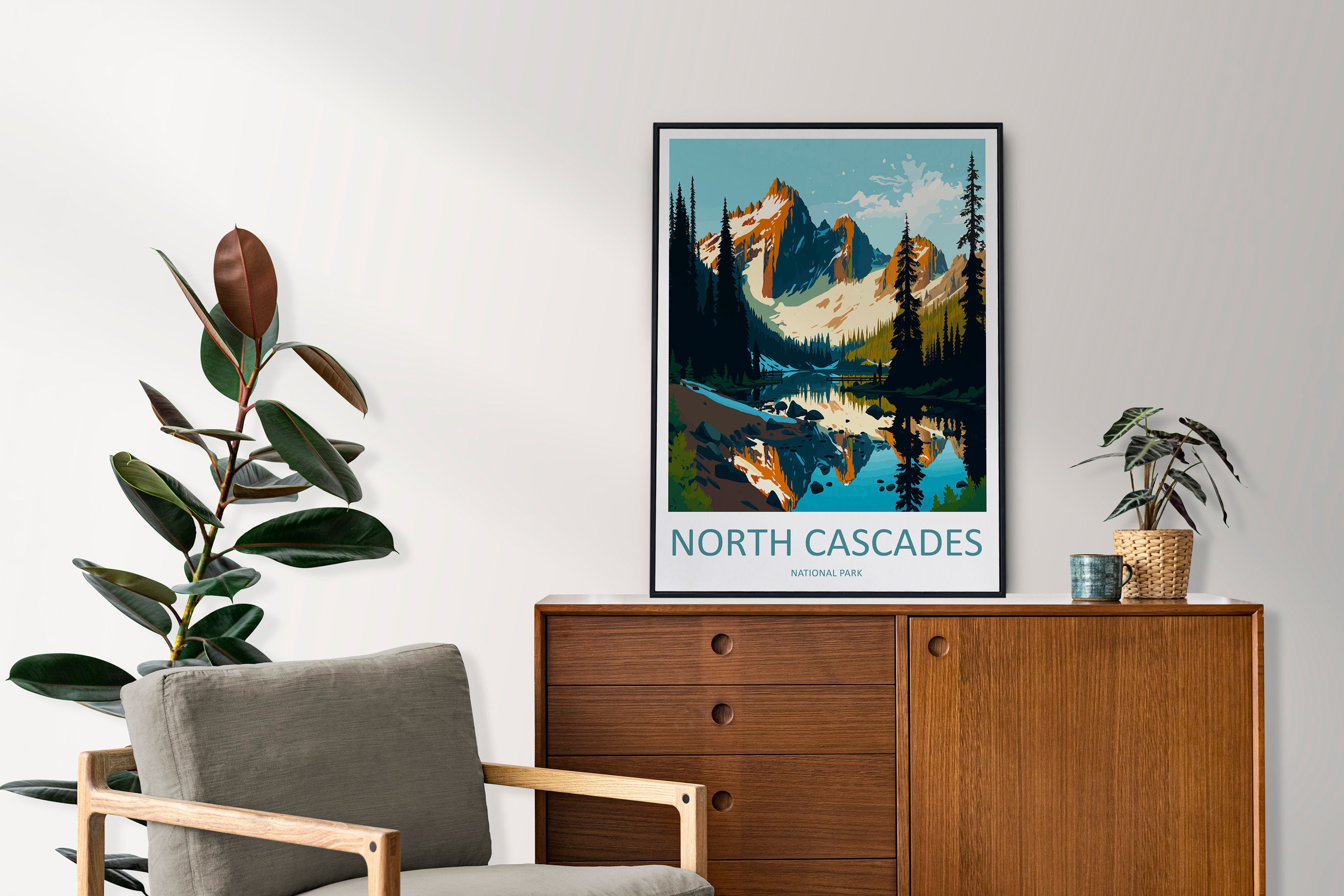 North Cascades Print North Cascades Home Décor National Park Art Print North Cascades Wall Print For Park Gift Wall Hanging North Cascades