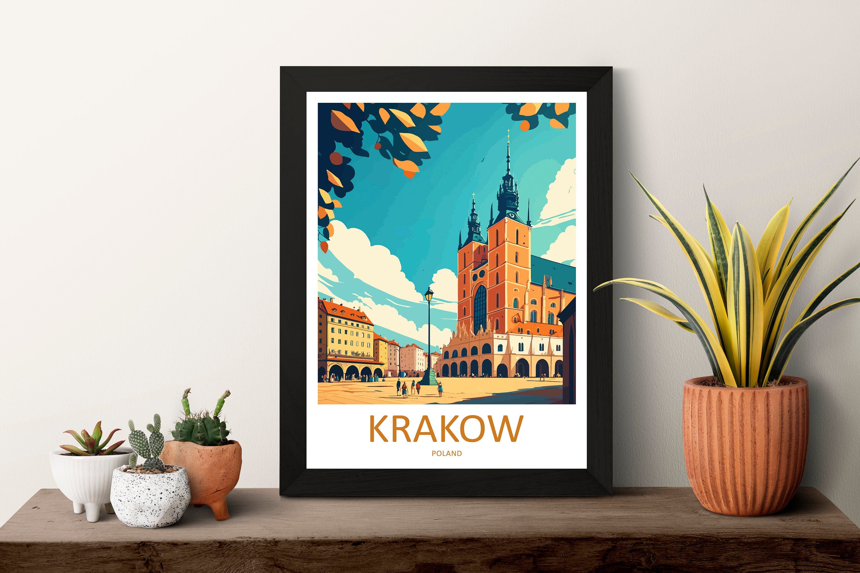 Krakow Cityscape Print Krakow Home Decor European City Art Print Krakow Wall Art for Poland Enthusiast Gift Wall Hanging Krakow Poland Art