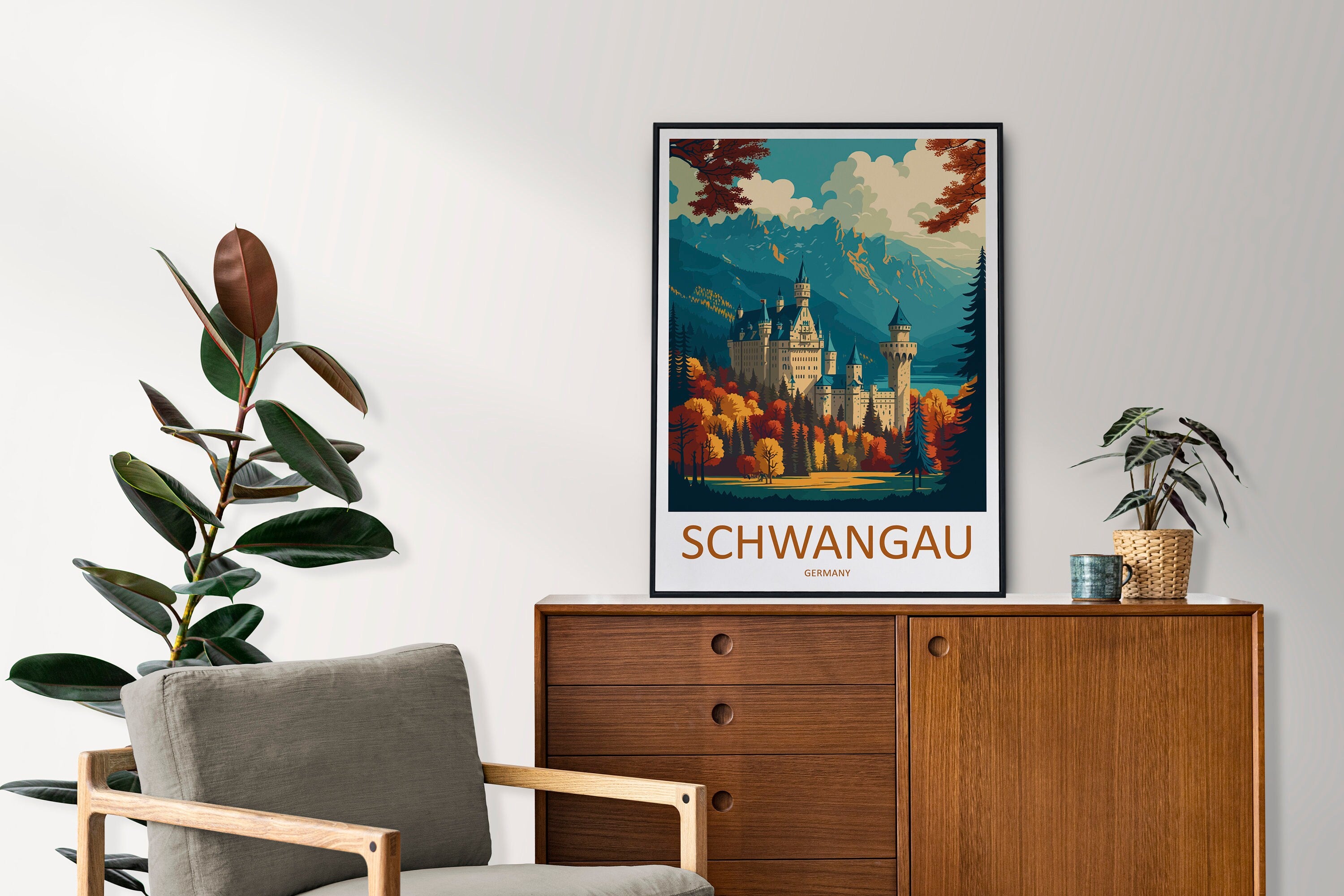 Schwangau Castle Print Schwangau Home Decor Landscape Art Print Schwangau Wall Art Germany Enthusiast Gift Wall Hanging Schwangau Germany