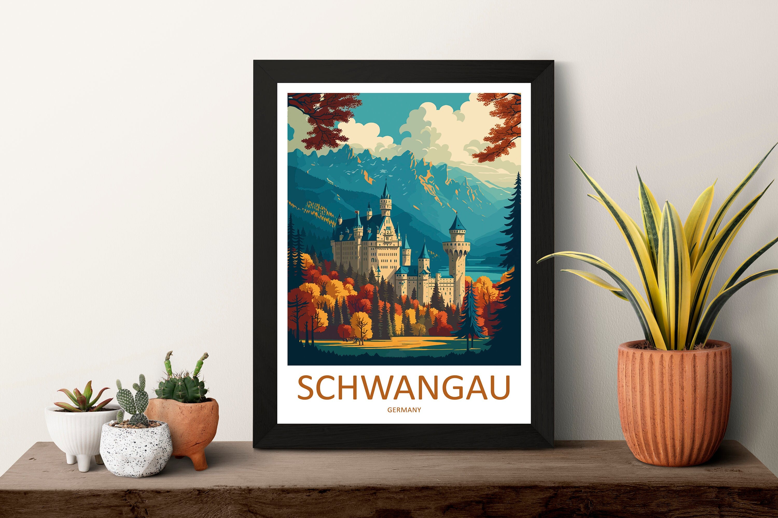 Schwangau Castle Print Schwangau Home Decor Landscape Art Print Schwangau Wall Art Germany Enthusiast Gift Wall Hanging Schwangau Germany