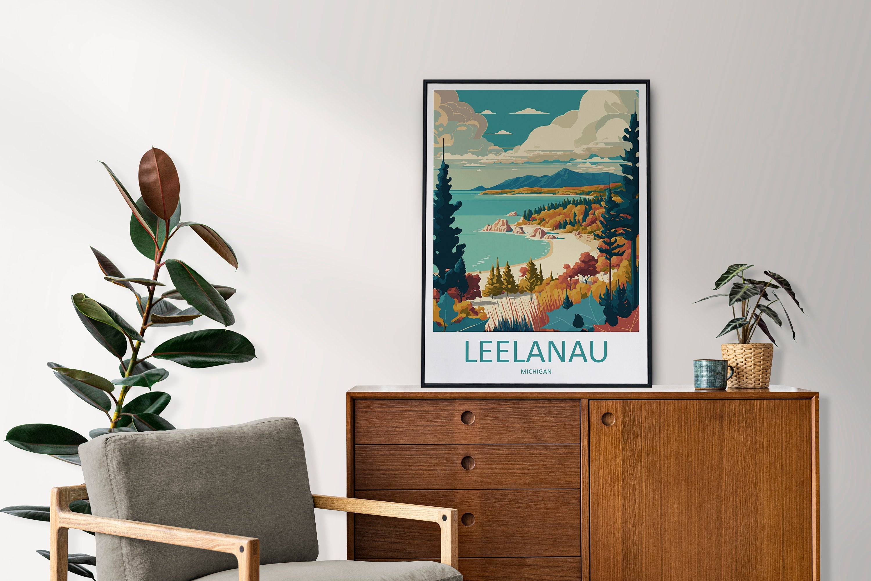 Leelanau Print Leelanau Home Decor Landscape Art Print Leelanau Wall Art for Michigan Enthusiast Gift Wall Hanging Leelanau Michigan Poster