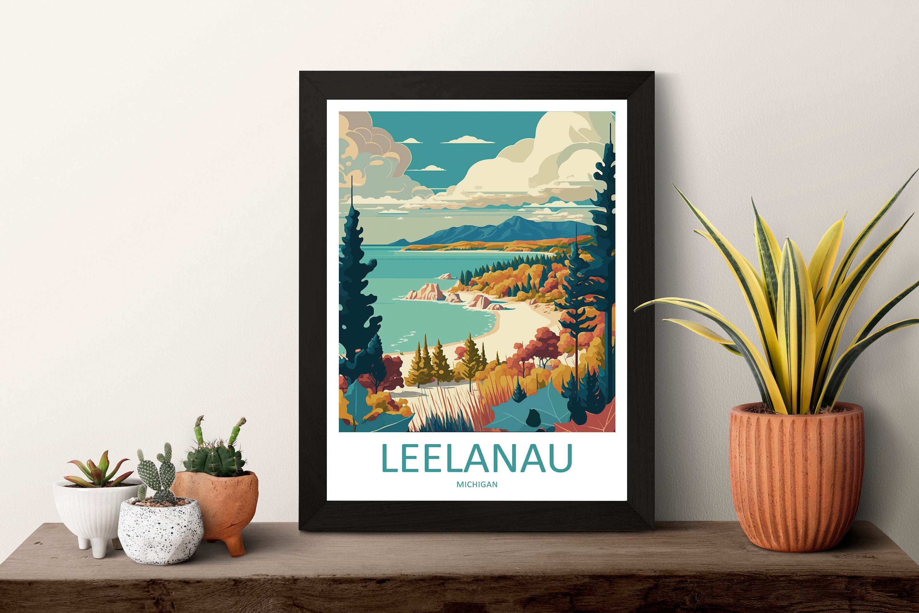 Leelanau Print Leelanau Home Decor Landscape Art Print Leelanau Wall Art for Michigan Enthusiast Gift Wall Hanging Leelanau Michigan Poster