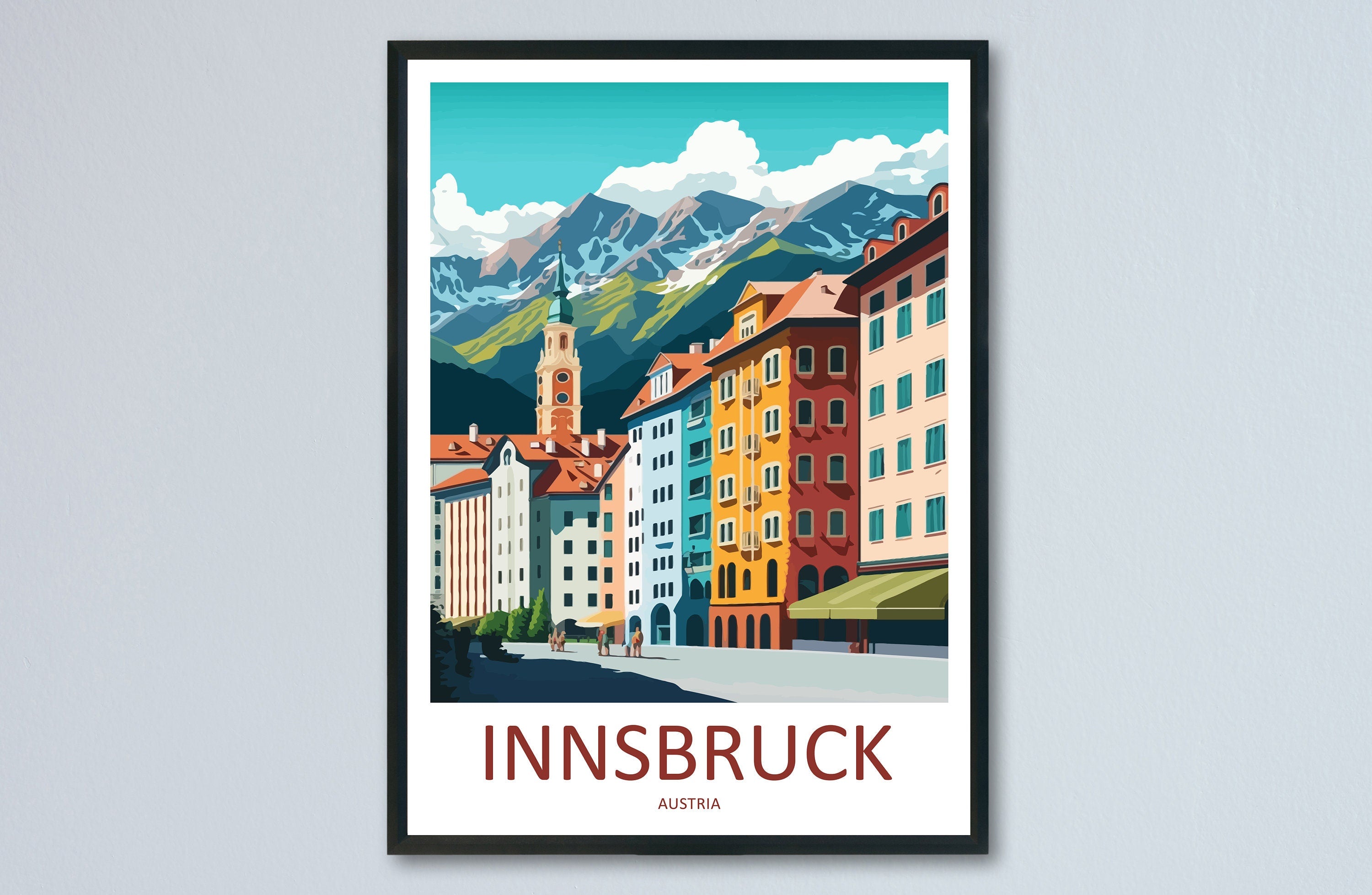Innsbruck Print Innsbruck Home Decor Landscape Art Print Innsbruck Wall Art for Austria Enthusiast Gift Wall Hanging Innsbruck Austria Print