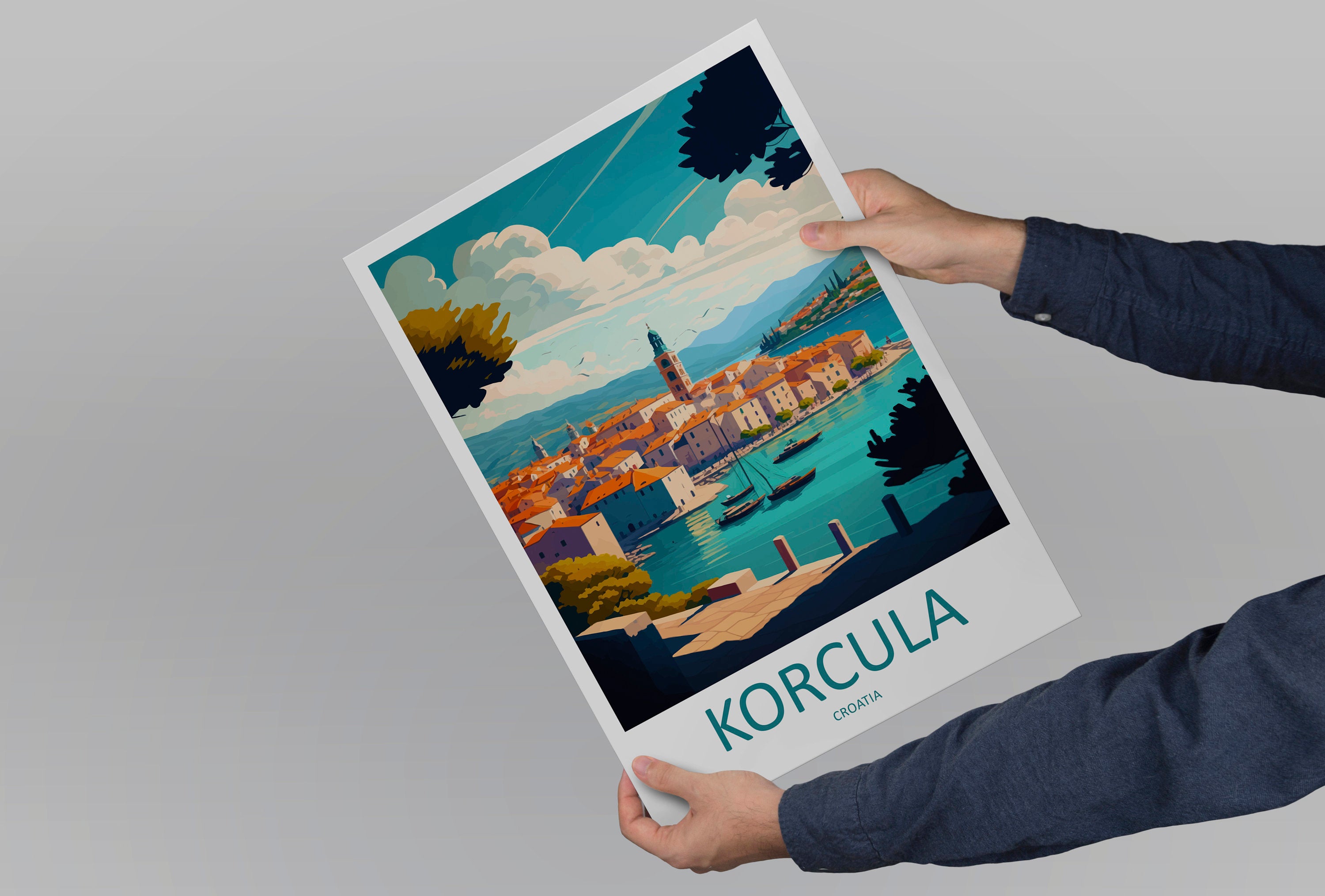 Korcula Print Korcula Home Décor Landscape Art Print Korcula Wall Art for Croatia Enthusiast Gift Wall Hanging Korcula Island Croatia Poster