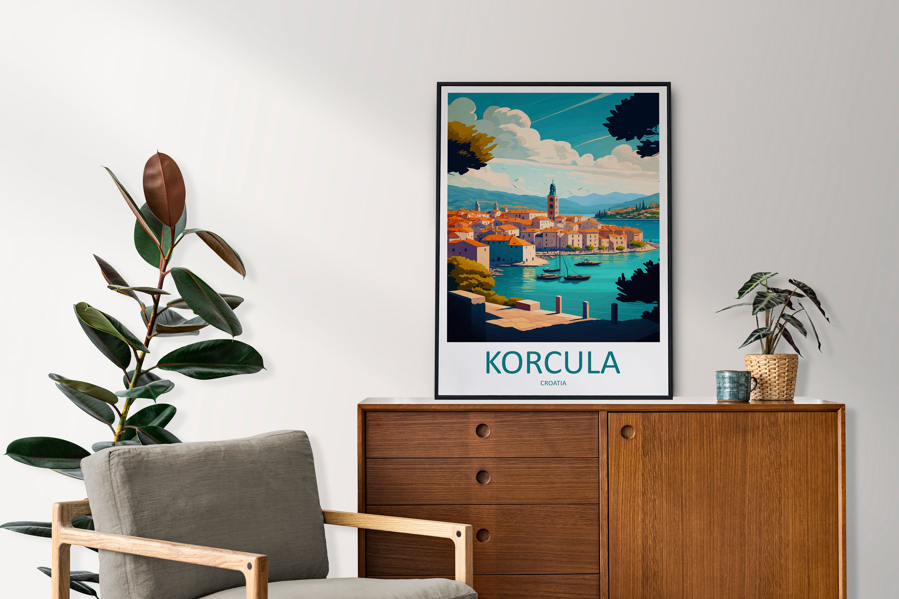 Korcula Print Korcula Home Décor Landscape Art Print Korcula Wall Art for Croatia Enthusiast Gift Wall Hanging Korcula Island Croatia Poster