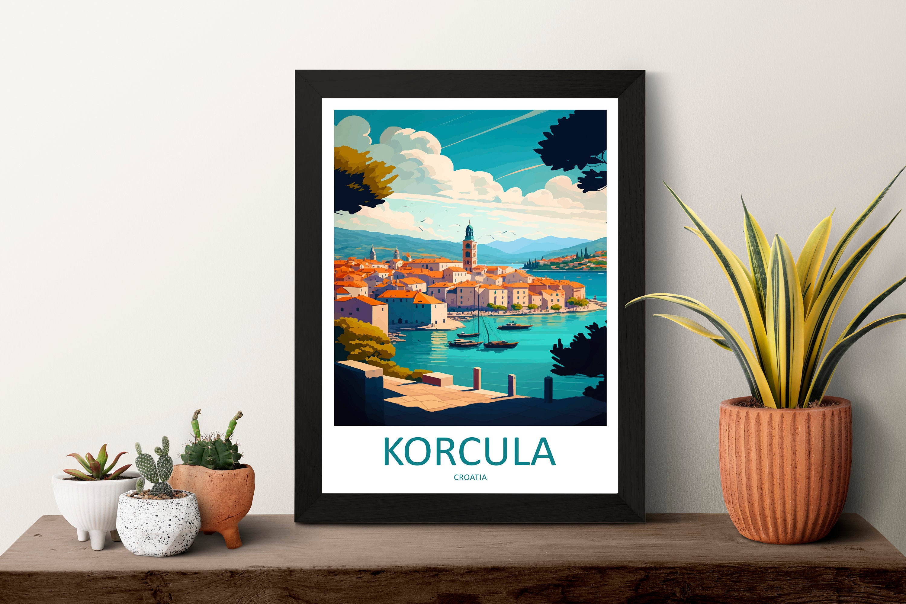 Korcula Print Korcula Home Décor Landscape Art Print Korcula Wall Art for Croatia Enthusiast Gift Wall Hanging Korcula Island Croatia Poster