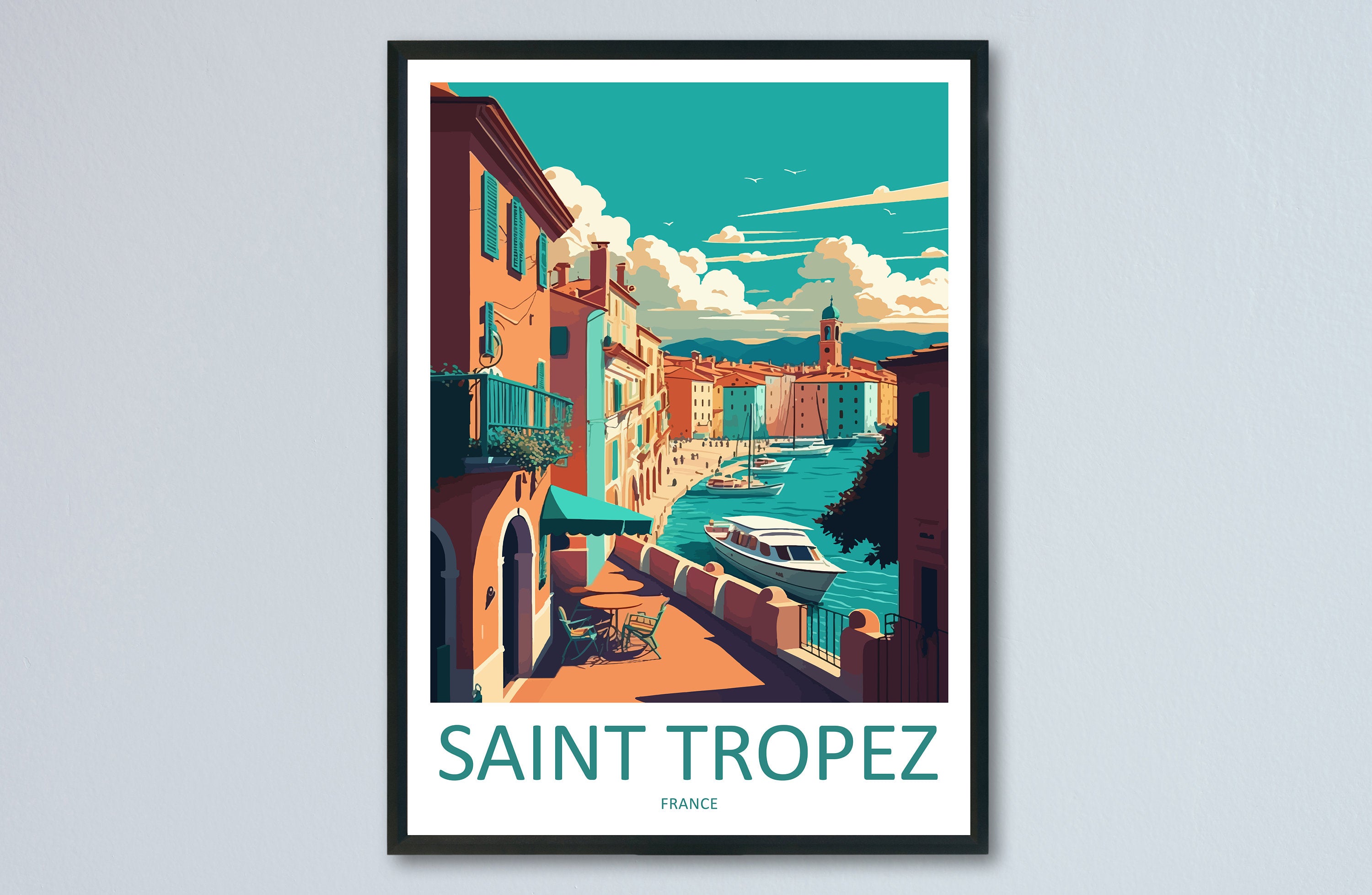 Saint-Tropez Print Saint-Tropez Home Decor Cityscape Art Print Saint-Tropez Wall Art Travel Enthusiast Gift Wall Hanging Saint-Tropez France