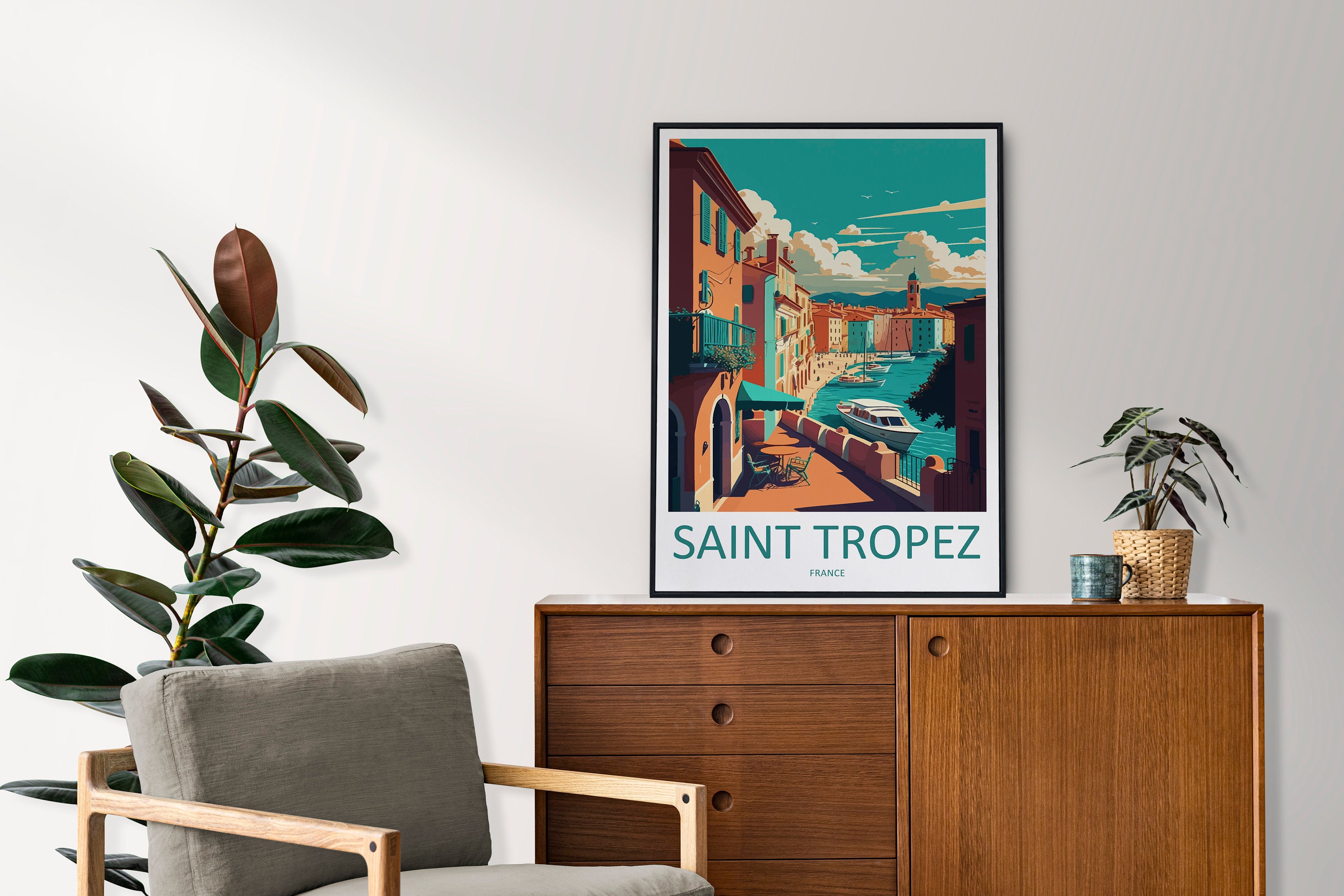 Saint-Tropez Print Saint-Tropez Home Decor Cityscape Art Print Saint-Tropez Wall Art Travel Enthusiast Gift Wall Hanging Saint-Tropez France