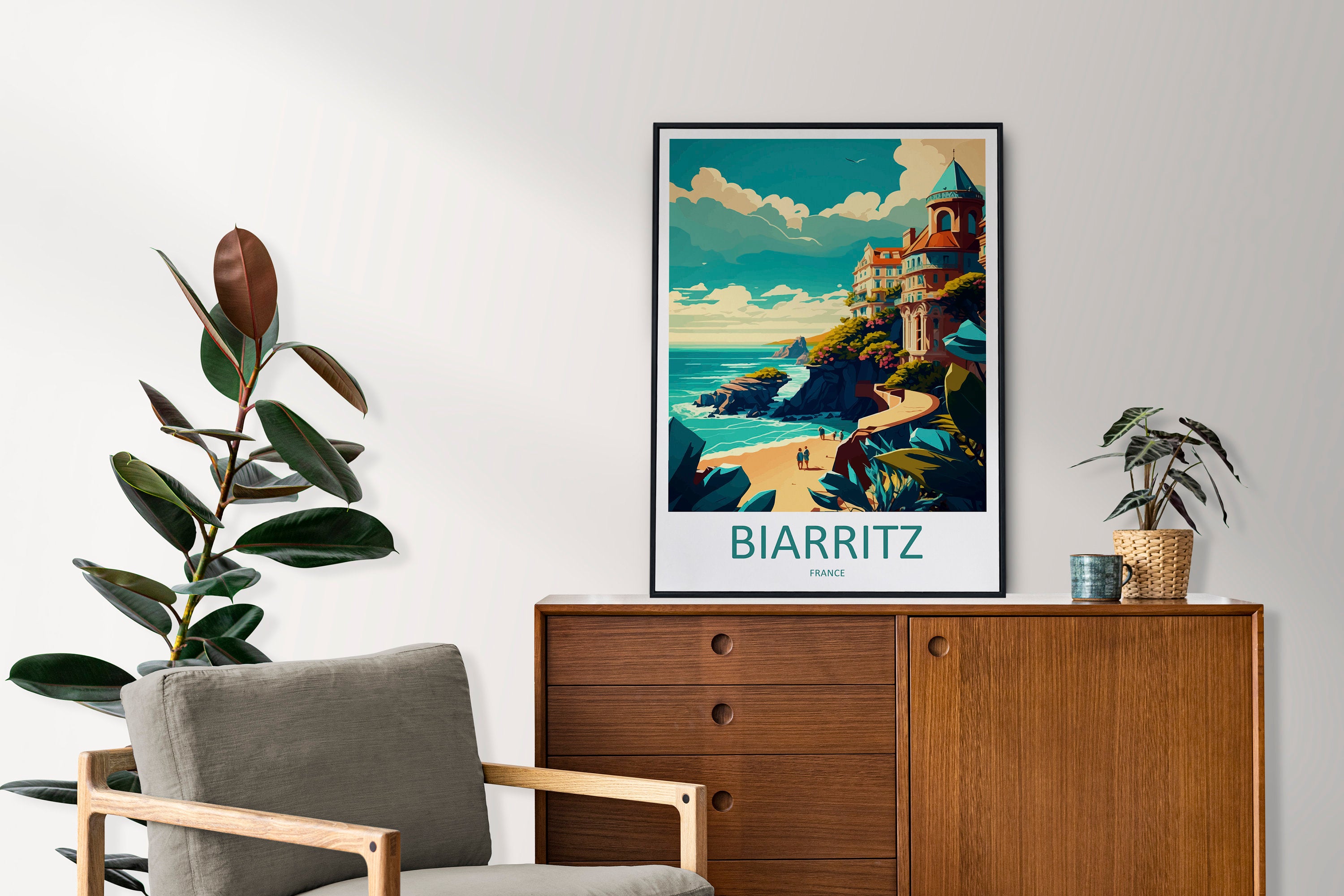 Biarritz Print Biarritz Home Decor Cityscape Art Print Biarritz Wall Art for Travel Enthusiast Gift Wall Hanging Biarritz France Poster Art