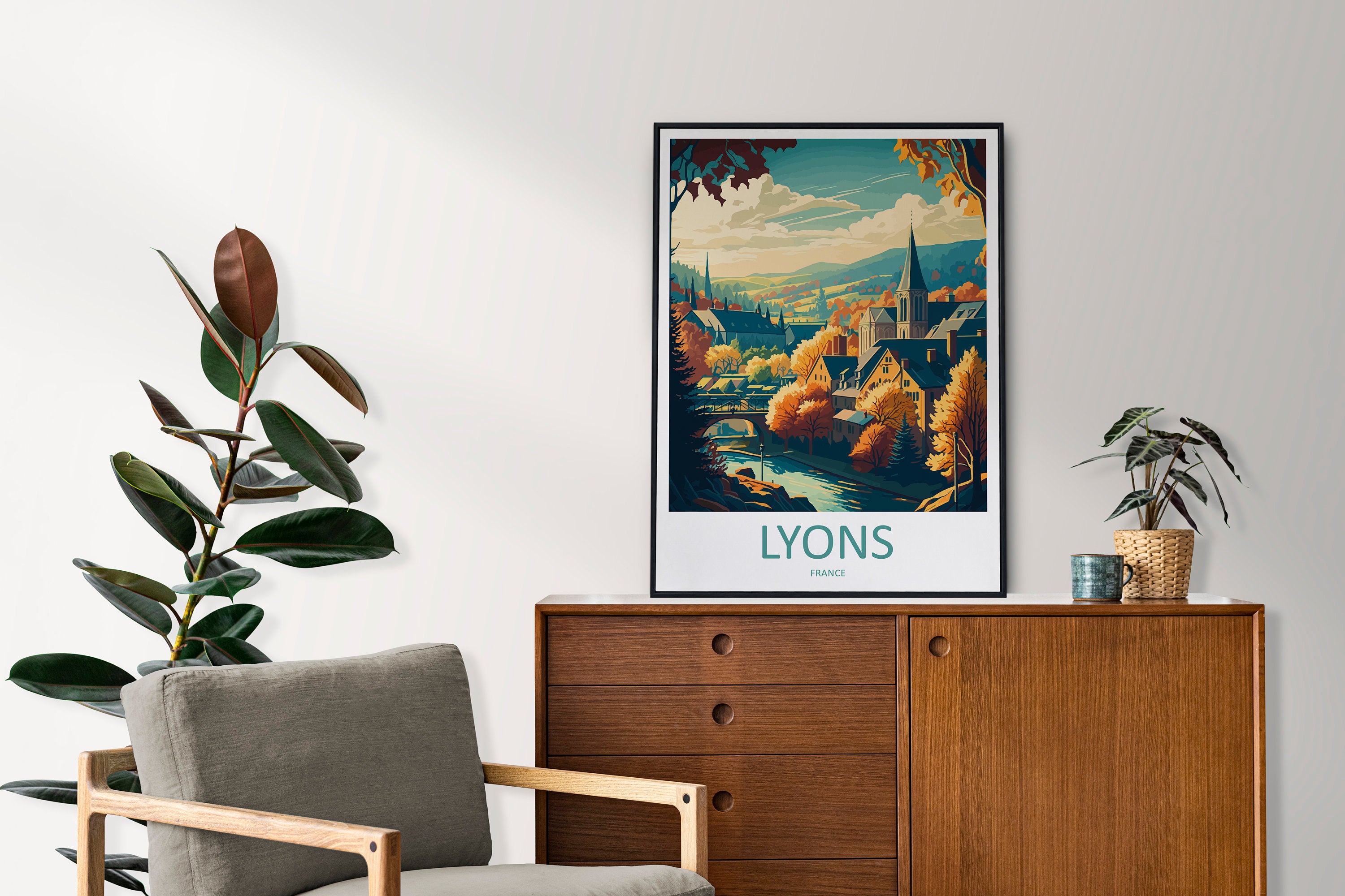 Lyon Print Lyon Wall Art for Travel Enthusiast Gift Wall Hanging Lyon France Home Decor Hanging Lyon Travel Print Wall Poster Lyon Decor Art