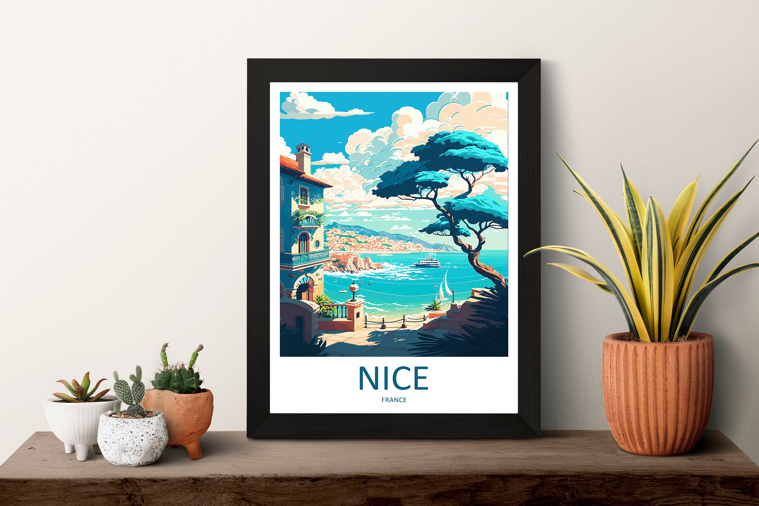 Nice France Print Nice France Home Decor Cityscape Art Print Nice France Wall Art for Travel Enthusiast Gift Wall Hanging Nice France Poster