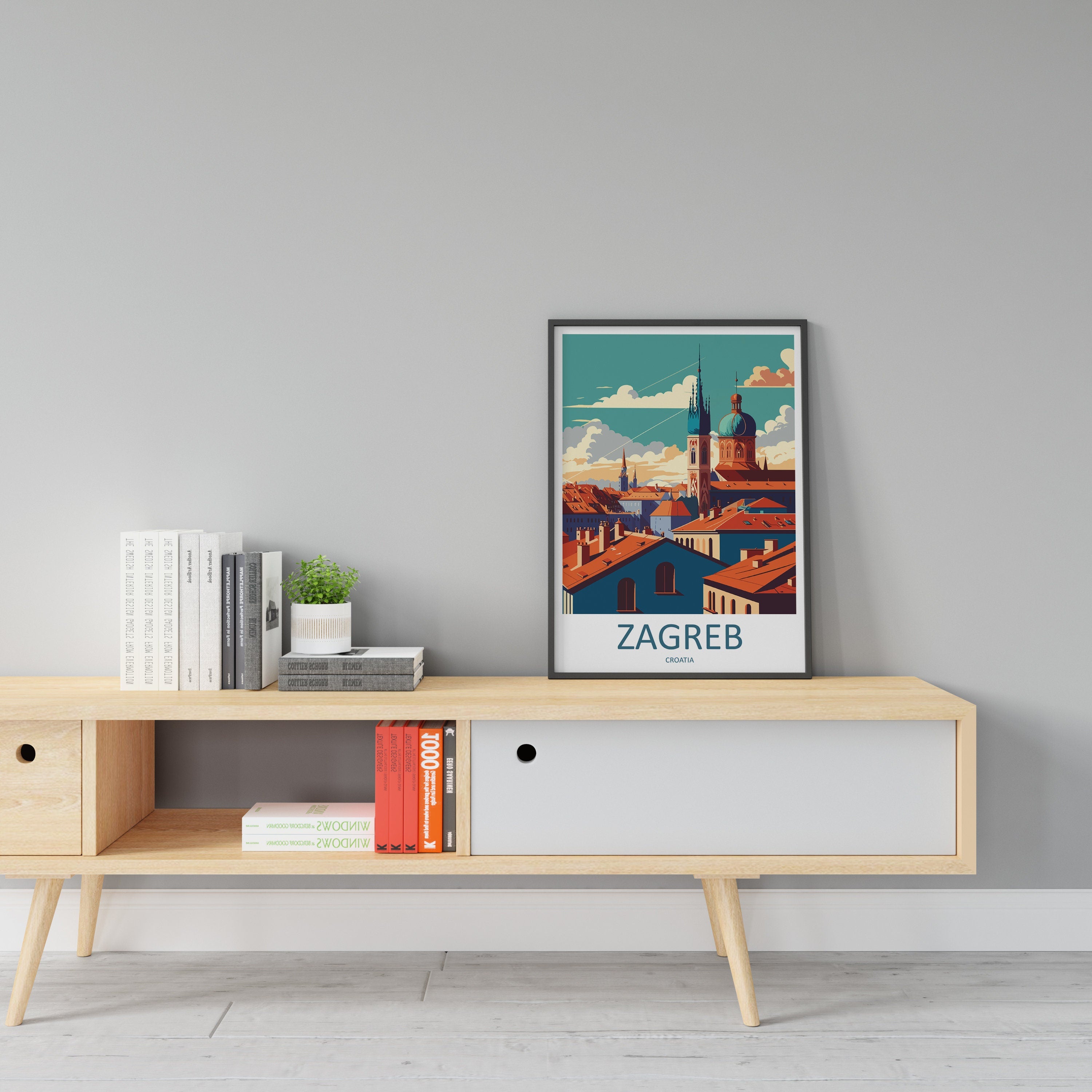 Zagreb Print Zagreb Home Décor Art Print Zagreb Wall Art Croatia Travel Print Gift Wall Hanging Zagreb Skyline Art Poster For Croatia Gift