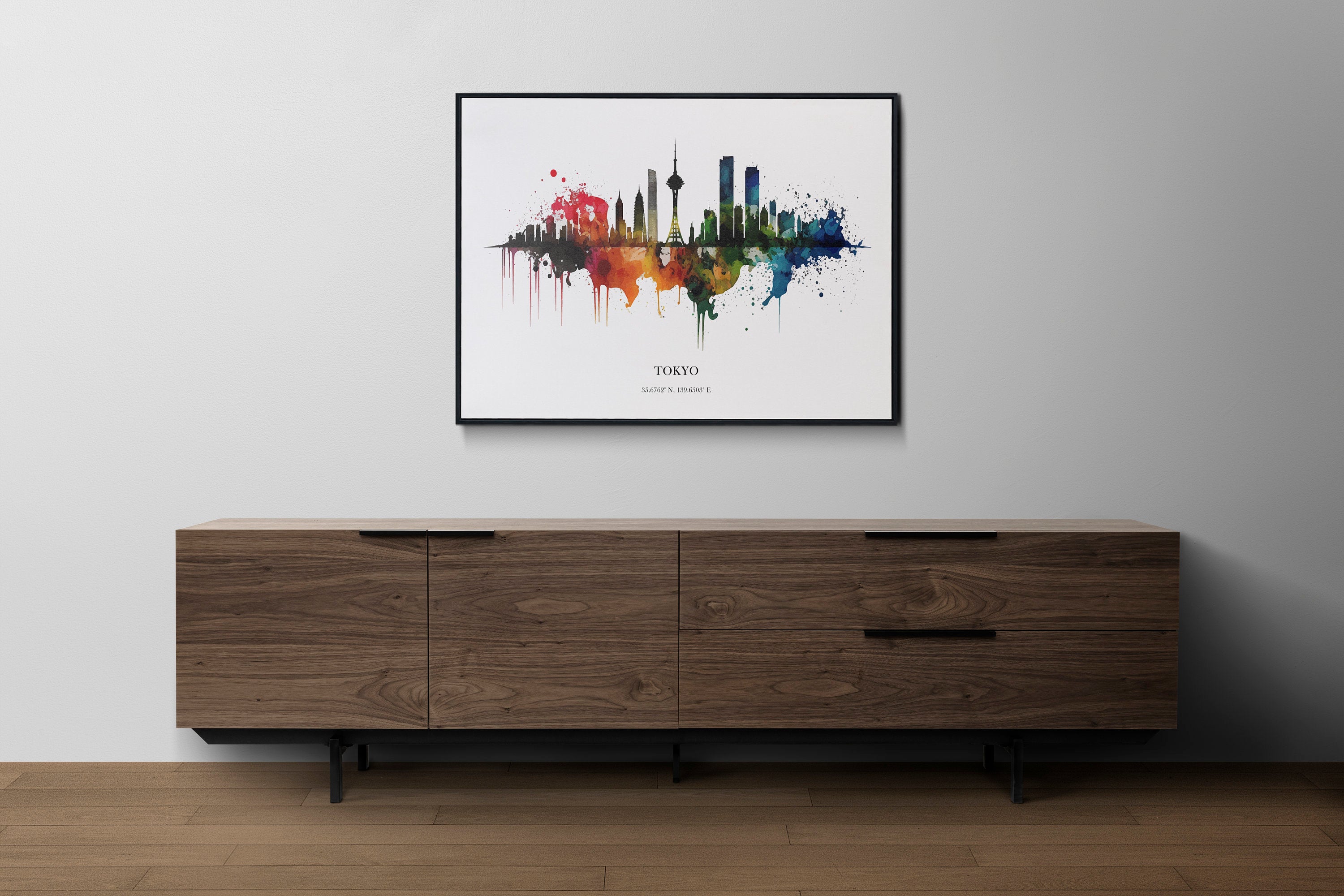 Tokyo Watercolour Skyline Print Tokyo Cityscape Tokyo Home Décor Art Print Japanese Wall Art Tokyo Souvenir Wall Hanging Watercolour Tokyo