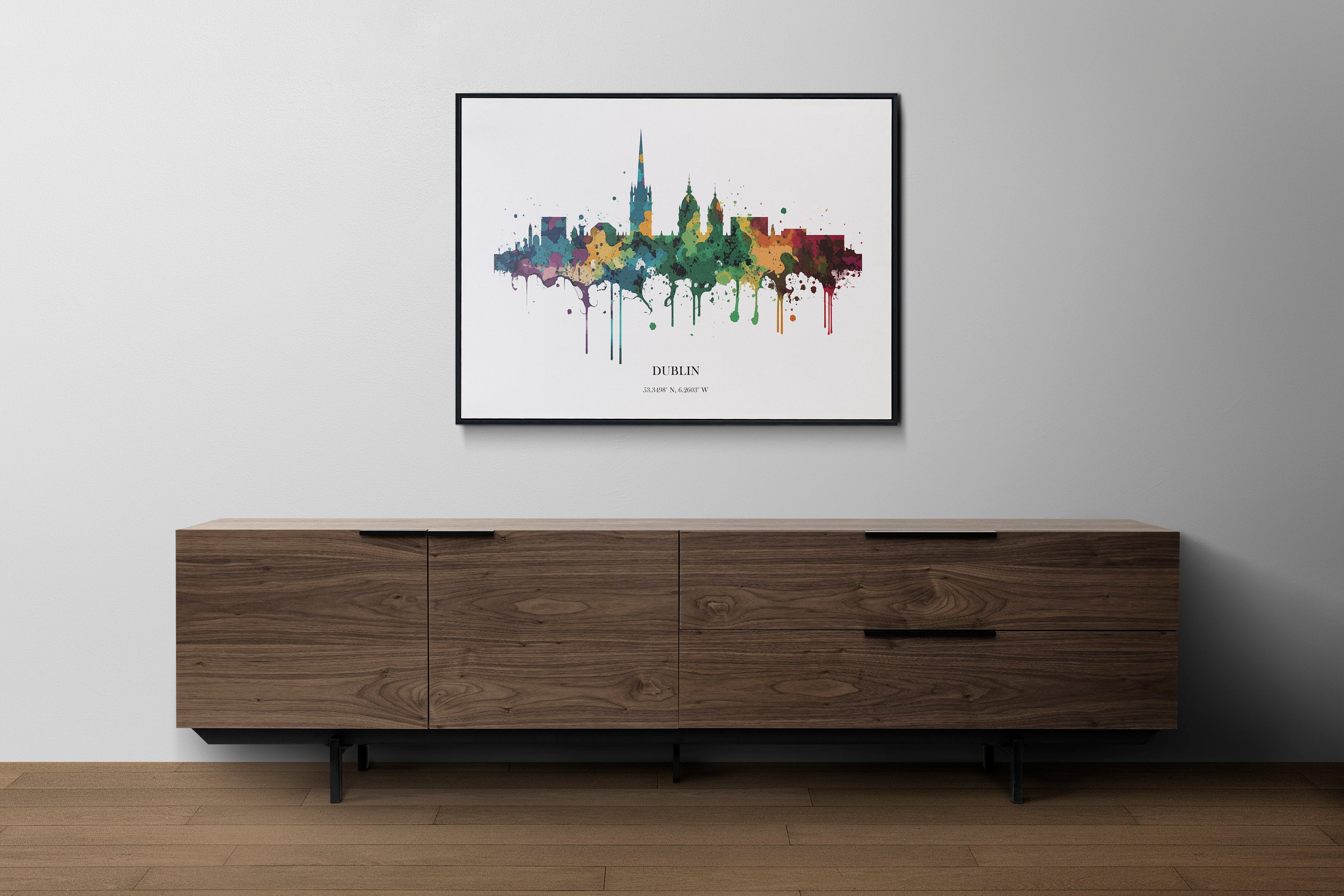 Dublin Watercolour Skyline Print Dublin Cityscape Dublin Home Décor Art Print Ireland Wall Art Dublin Souvenir Print Dublin Watercolour Art